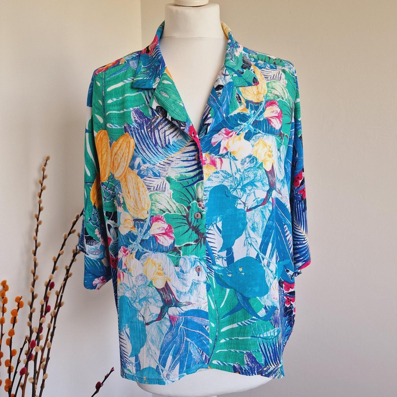 80s Hawaiian Shirt , Vintage Hawaiian print shirt