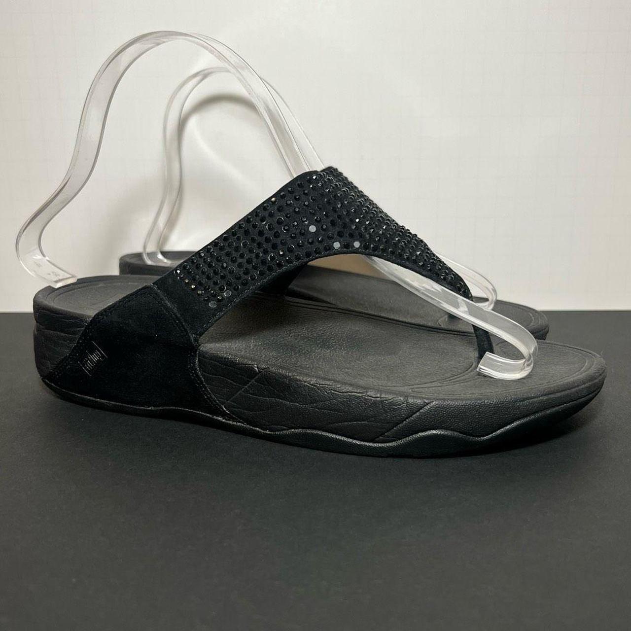 Womens FITFLOP Rokkit Black Diamond Flip Flop Depop