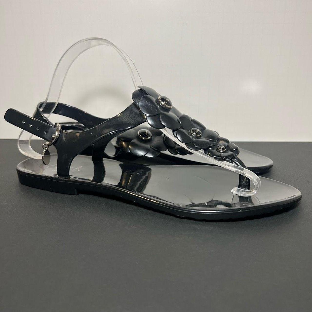 Coach silver hot sale flip flops