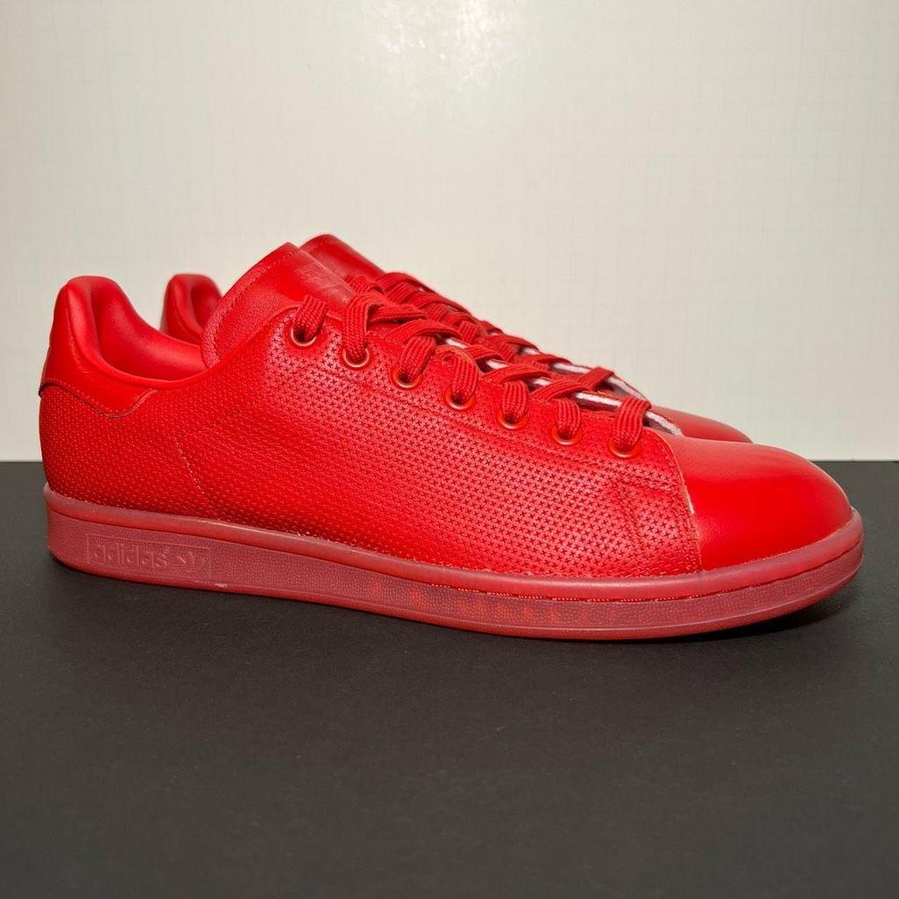 Mens ADIDAS Stan Smith Scarlet Red Leather Low Top. Depop