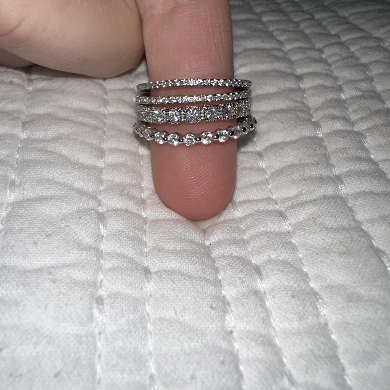 Women's Ring - Silver – Ring stack set #diamond - image 2