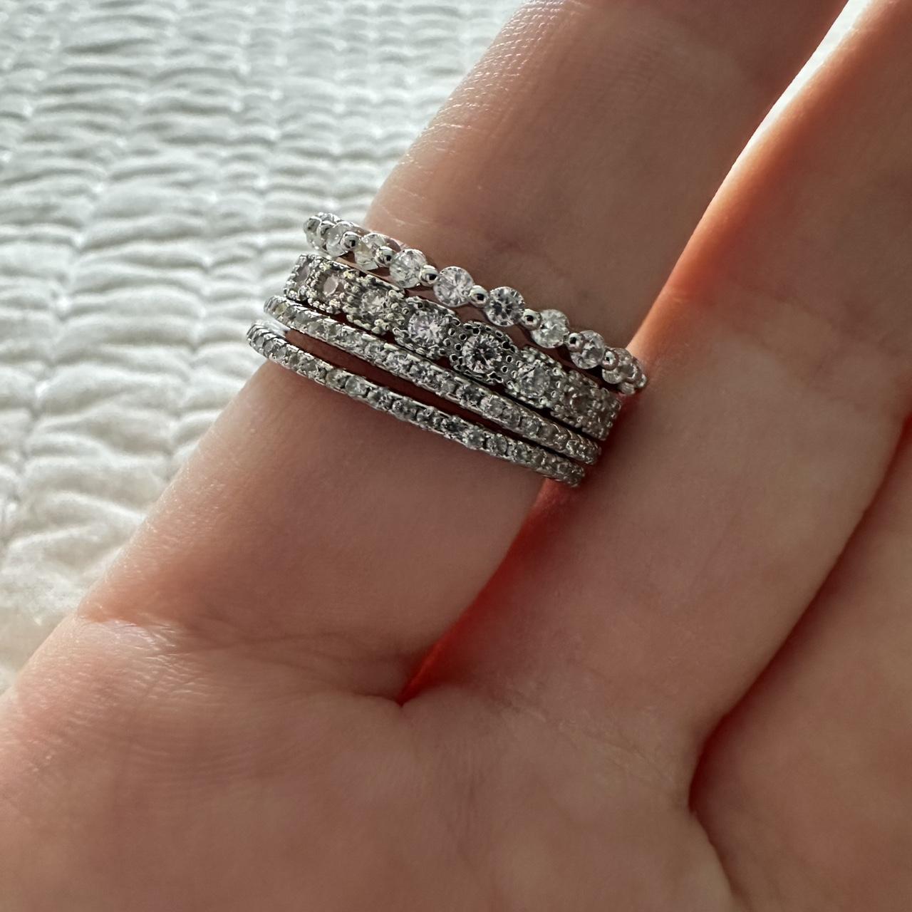 Women's Ring - Silver – Ring stack set #diamond - image 1