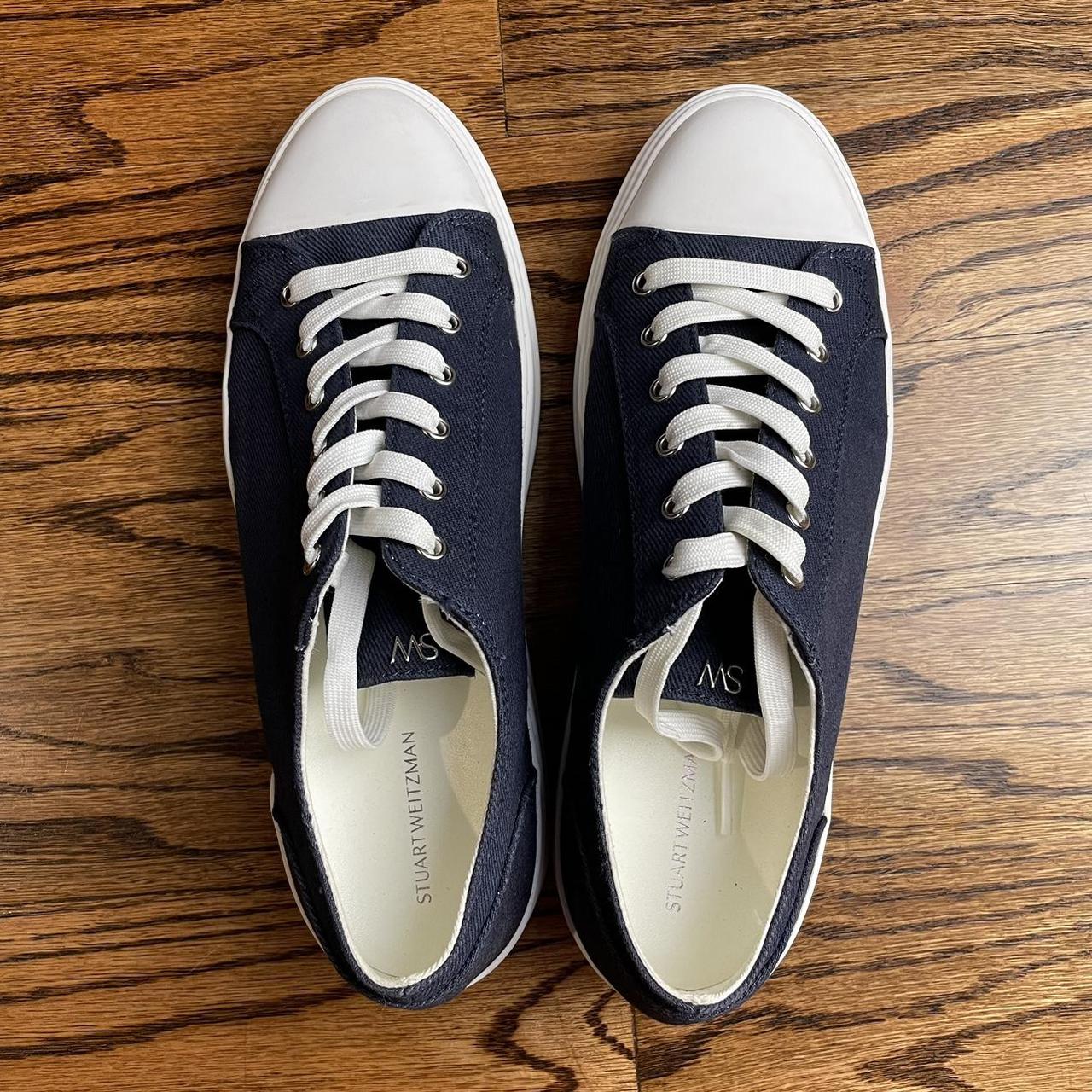 Stuart Weitzman Women's Navy Trainers | Depop