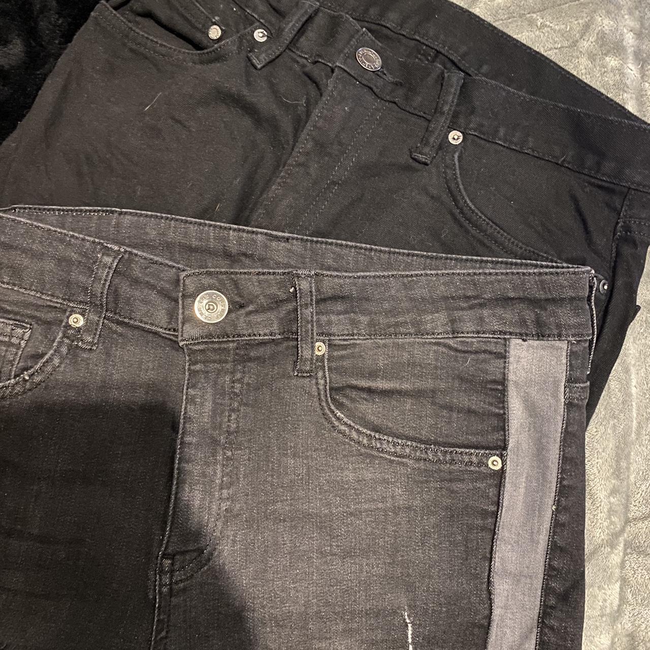 All black jeans grey jeans with details Both fit... - Depop