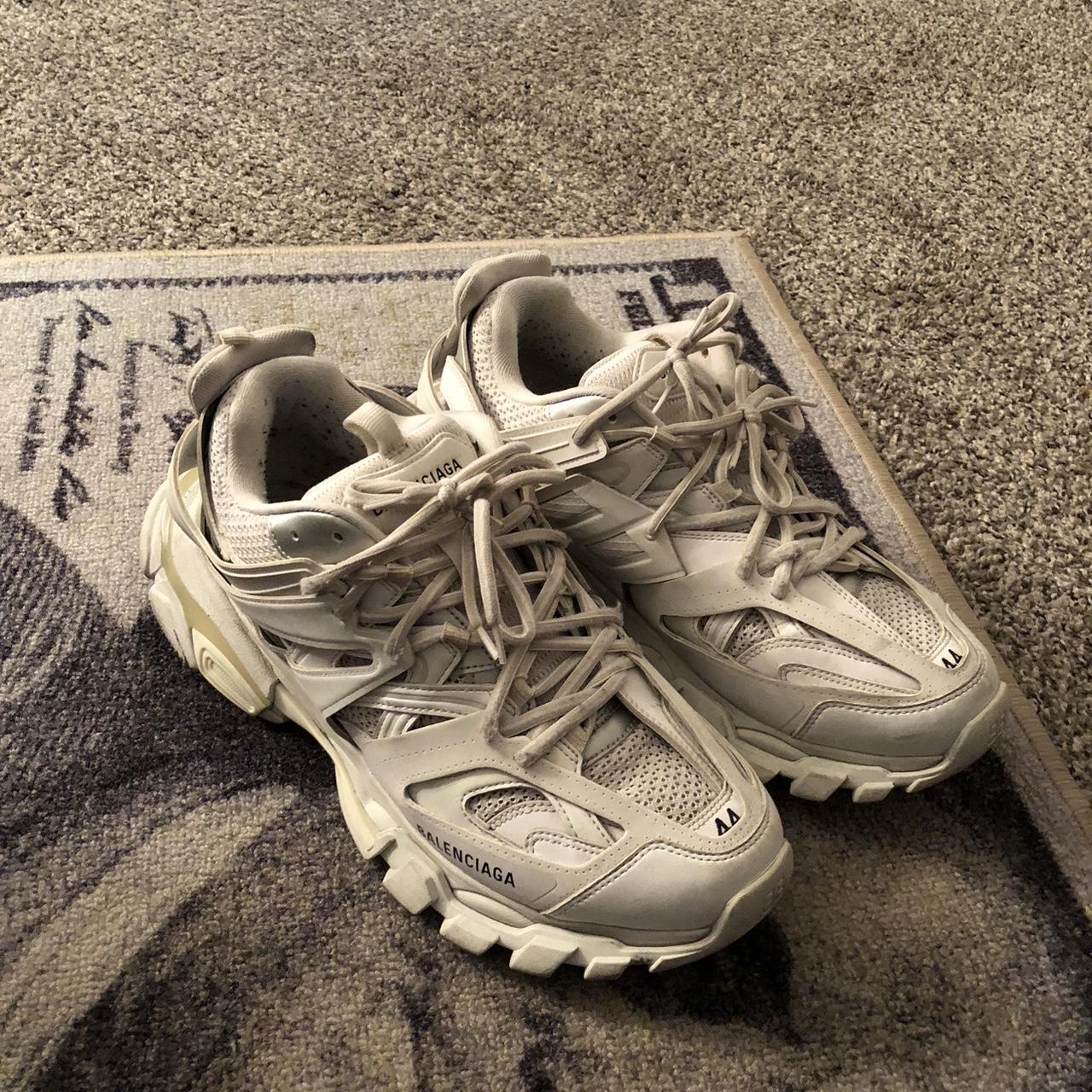 Balenciaga Track Runners White Size 11/44 Message... - Depop