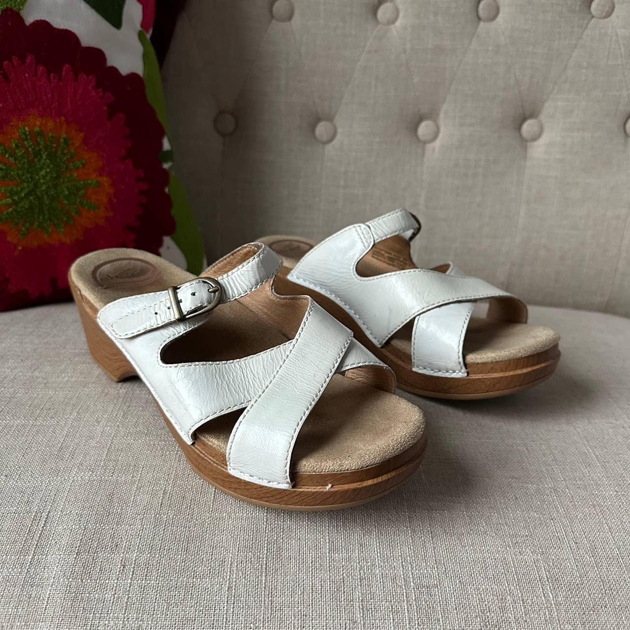 White Dansko Clog Sandals Size 39 Good used... - Depop