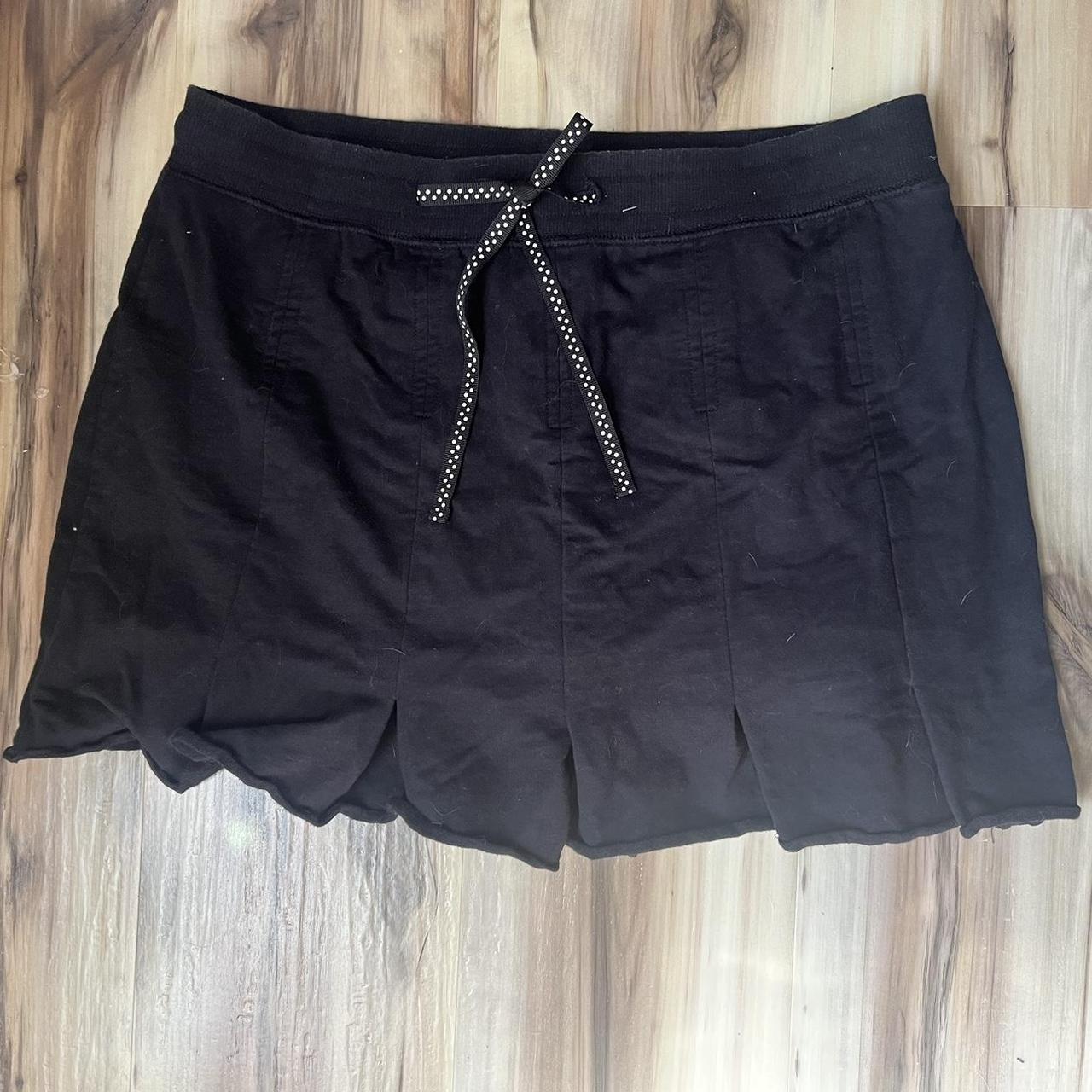 Black cotton mini skirt. Its very comfy and almost... - Depop
