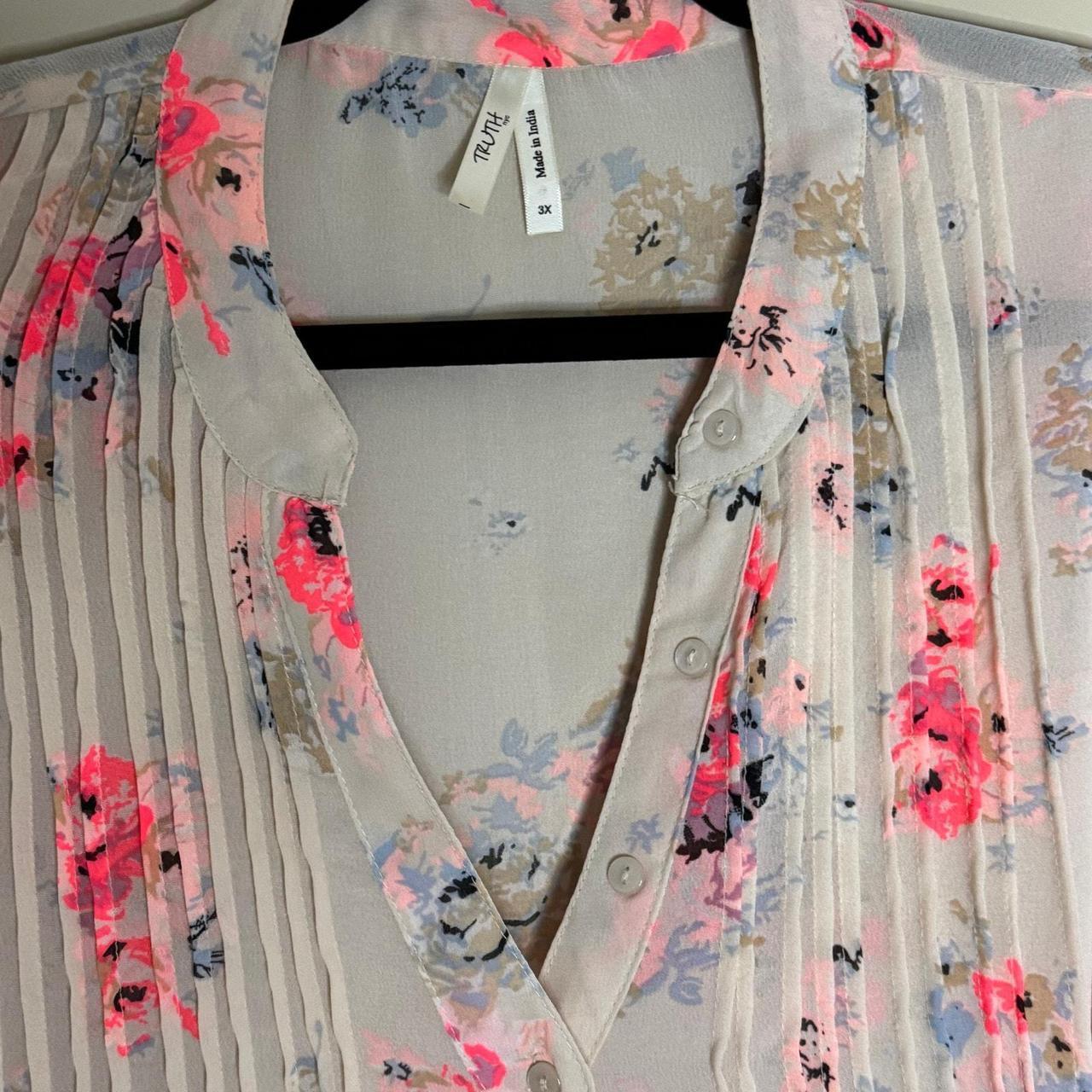 Source Unknown Women's Blouse - Cream/Multi - 3XL… - image 4