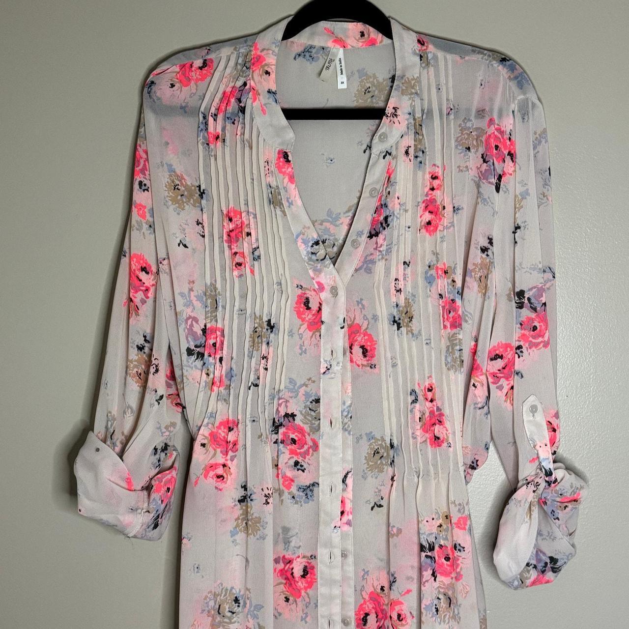 Source Unknown Women's Blouse - Cream/Multi - 3XL… - image 2