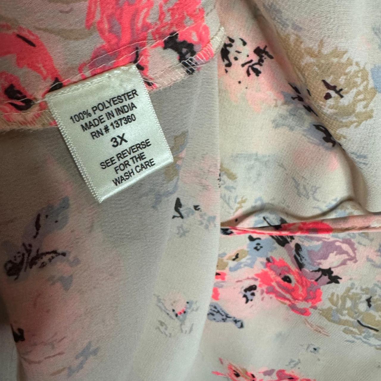 Source Unknown Women's Blouse - Cream/Multi - 3XL… - image 8