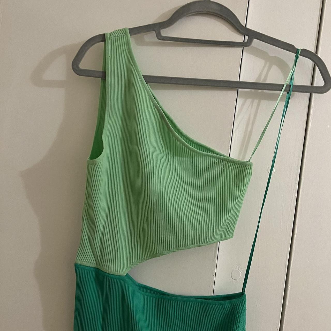 Green two tone cut out mini Bershka dress💗 worn... - Depop