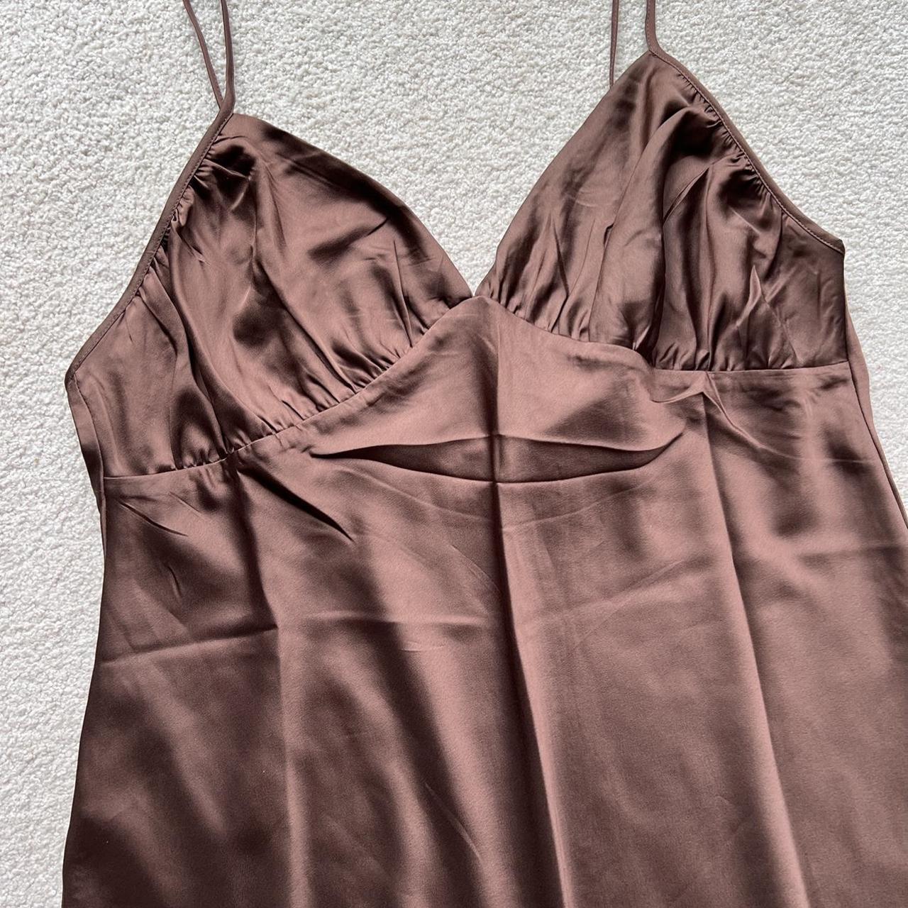 ABERCROMBIE AND FITCH A&F Ruched SATIN SLIP MIDI - Depop
