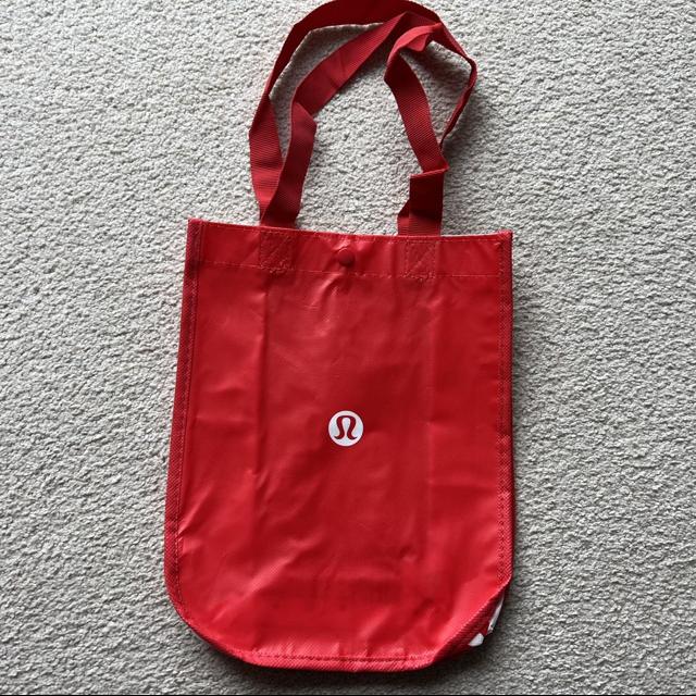 Lululemon Red Logo Small Reusable Tote Bag