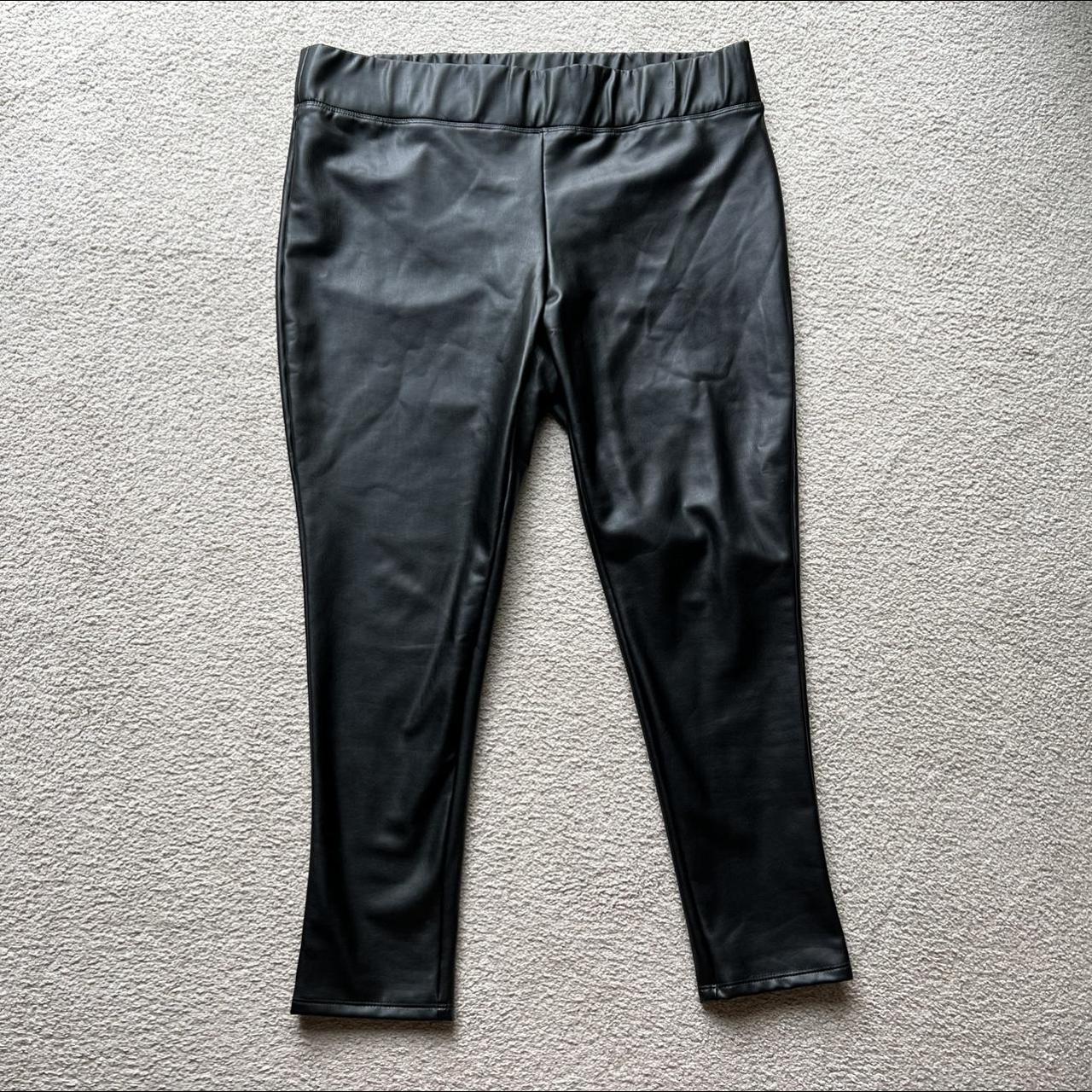 Women's Mixit Faux Leather Leggings Pants Black - Depop