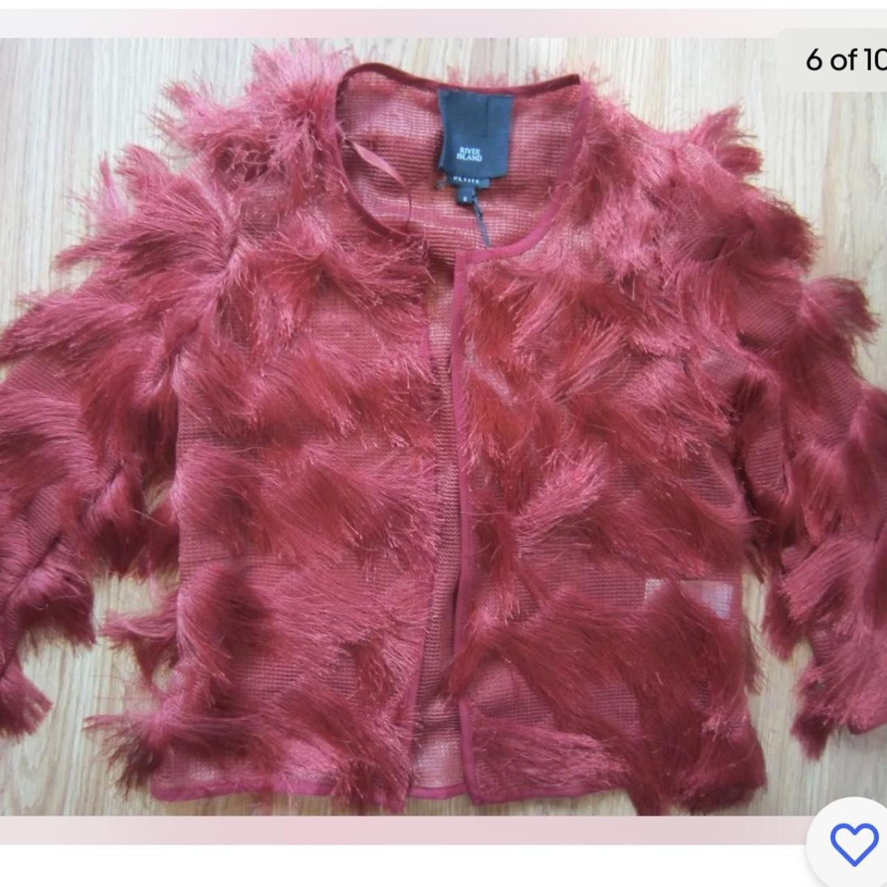 River Island Women's Red and Burgundy Cardigan