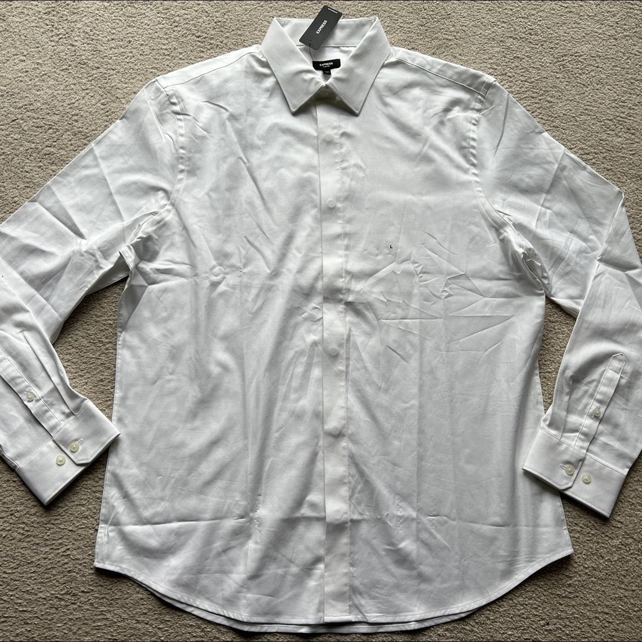 Express mens 2024 white dress shirt