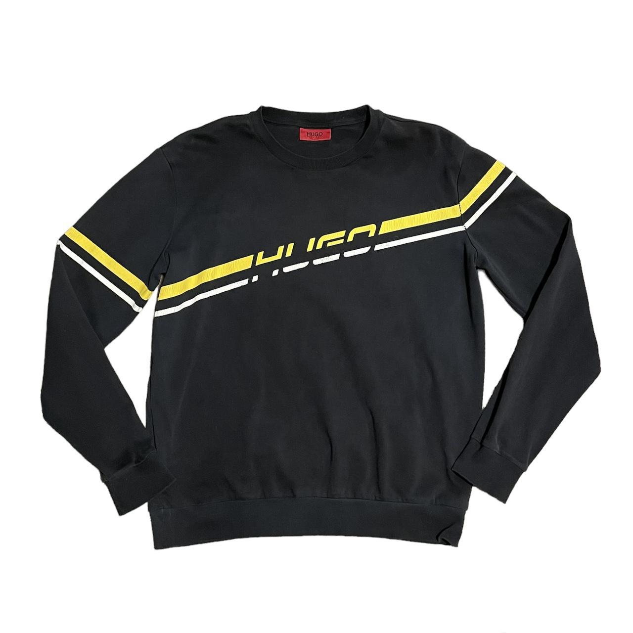 Y2K Hugo Boss Racing Stripes Sweatshirt Depop