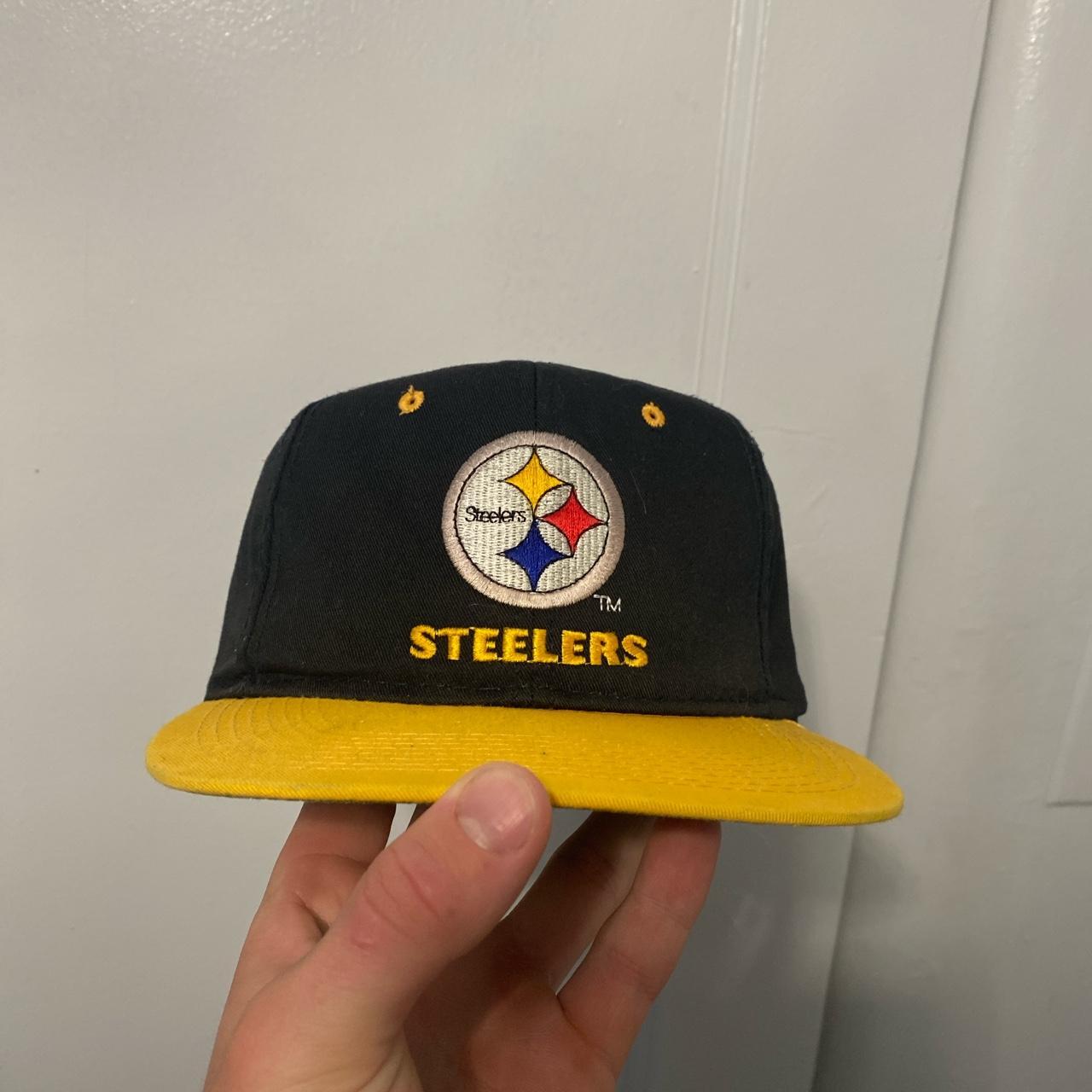 Vtg Pittsburgh Steelers Logo 7 Yellow NFL Snapback Hat