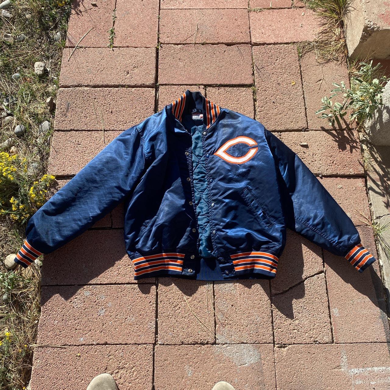 Vintage Chicago Bears Satin Varsity Jacket Size... - Depop