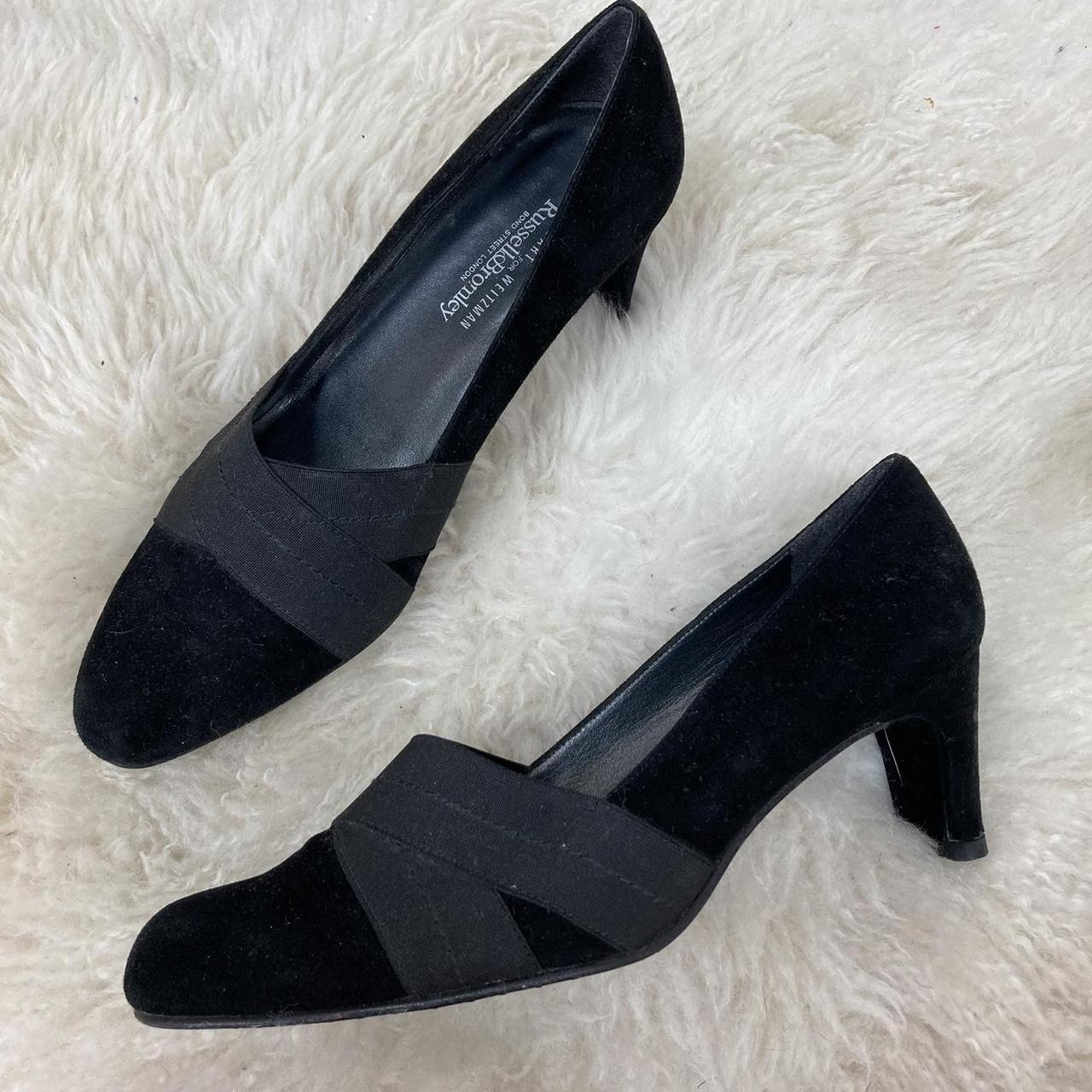 Russell Bromley Black Suede Court Heels Y2K. Depop