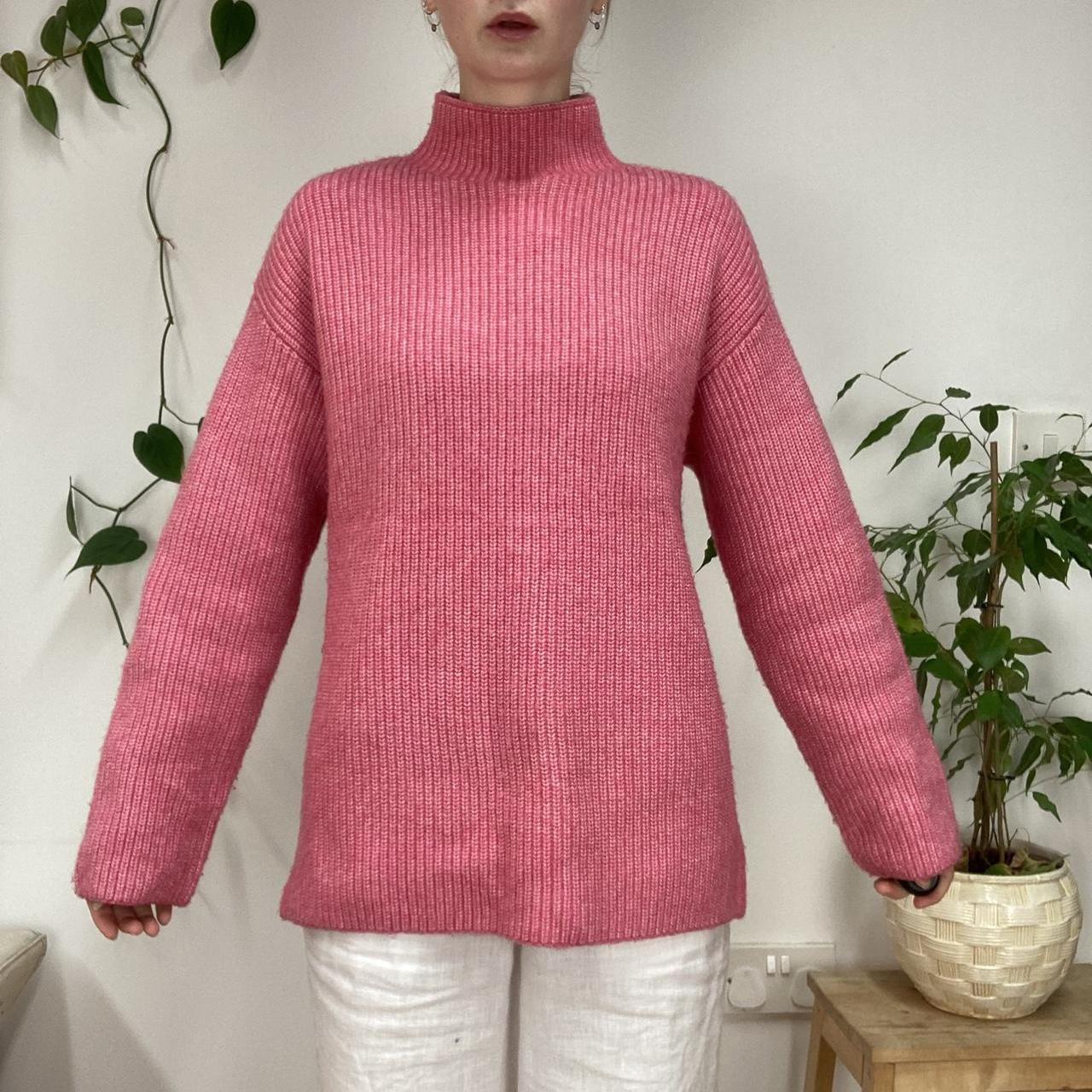 Pink Oversized Fisherman s Jumper Pink knit. Depop