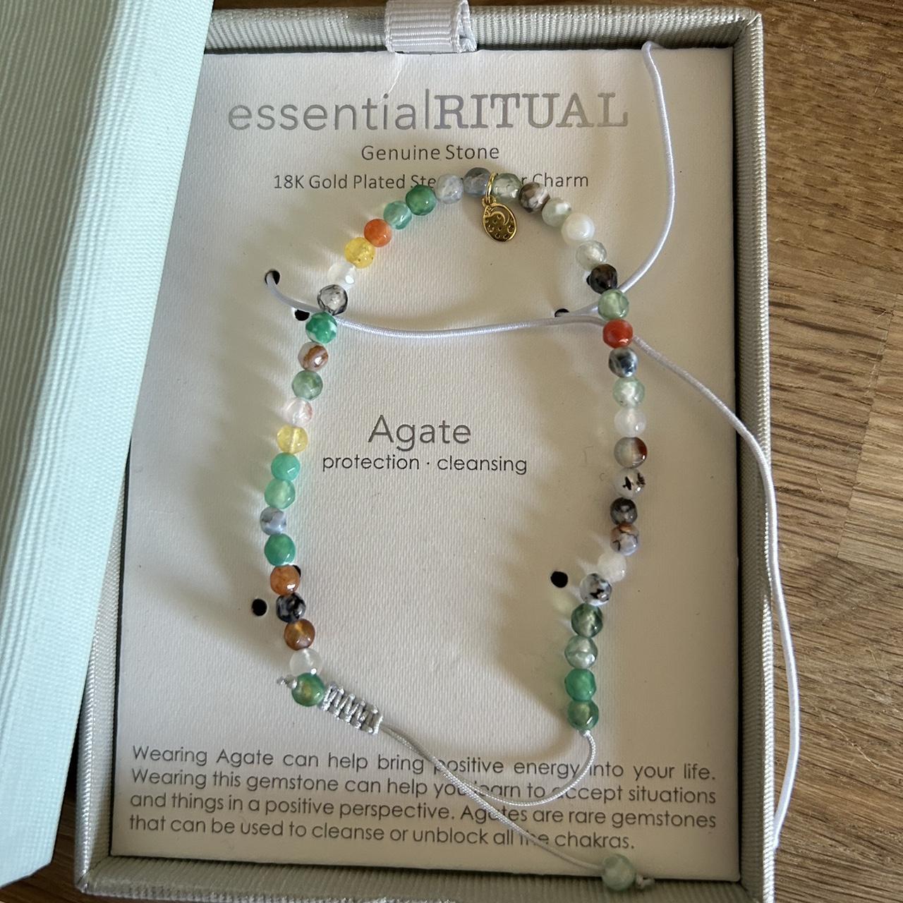 Bracelet essential RITUAL Genuine Stone 18K Gold... - Depop