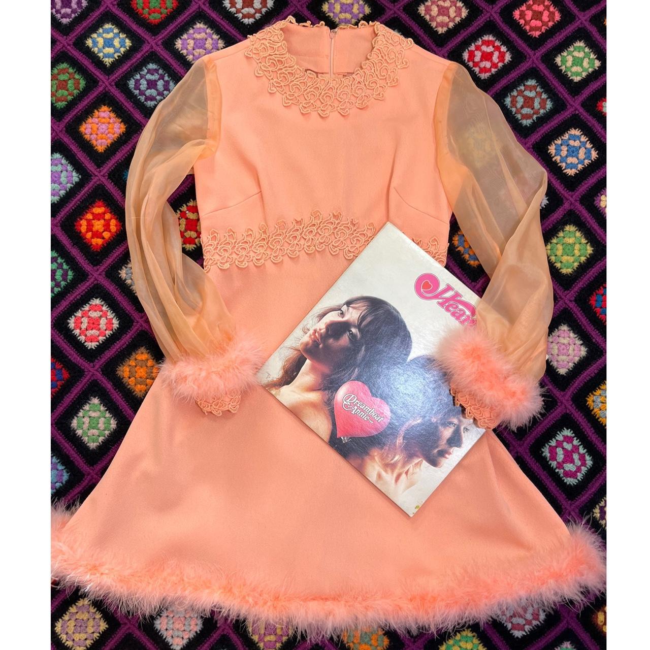 Women's Pink and Orange Dress Depop