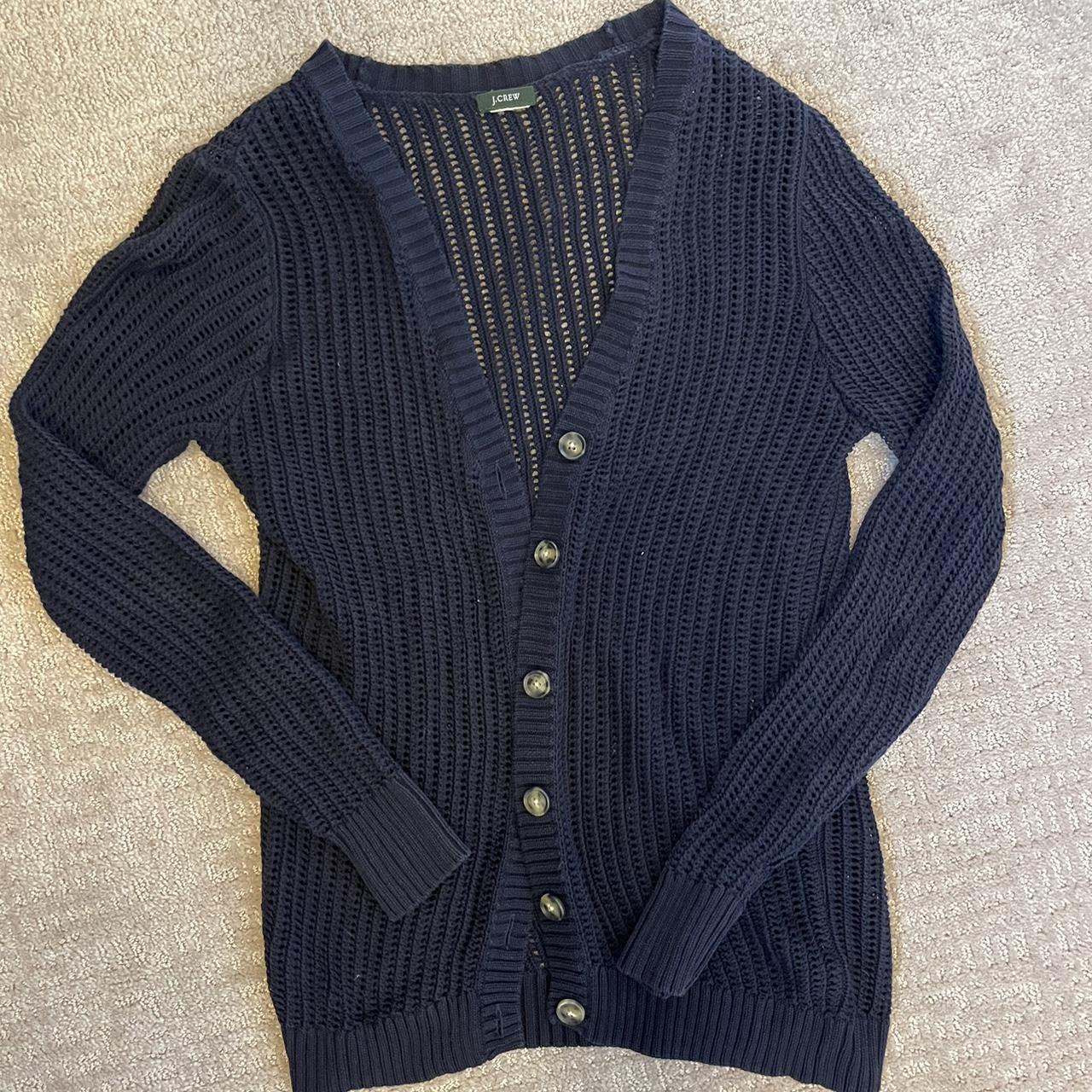 J crew navy on sale cardigan