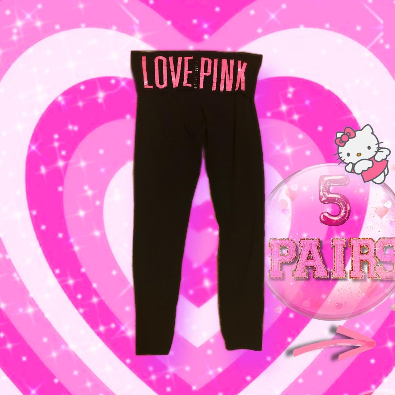 Victoria Secret Pink Fold Over Leggings Bundle - Depop