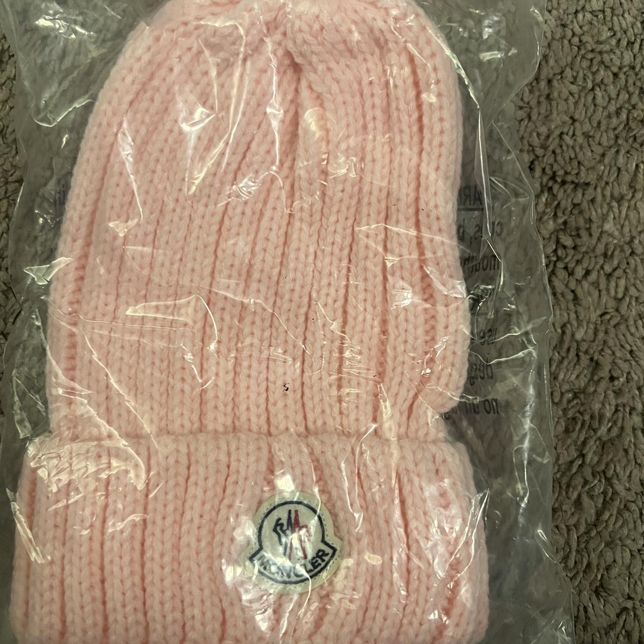 pink moncler hat