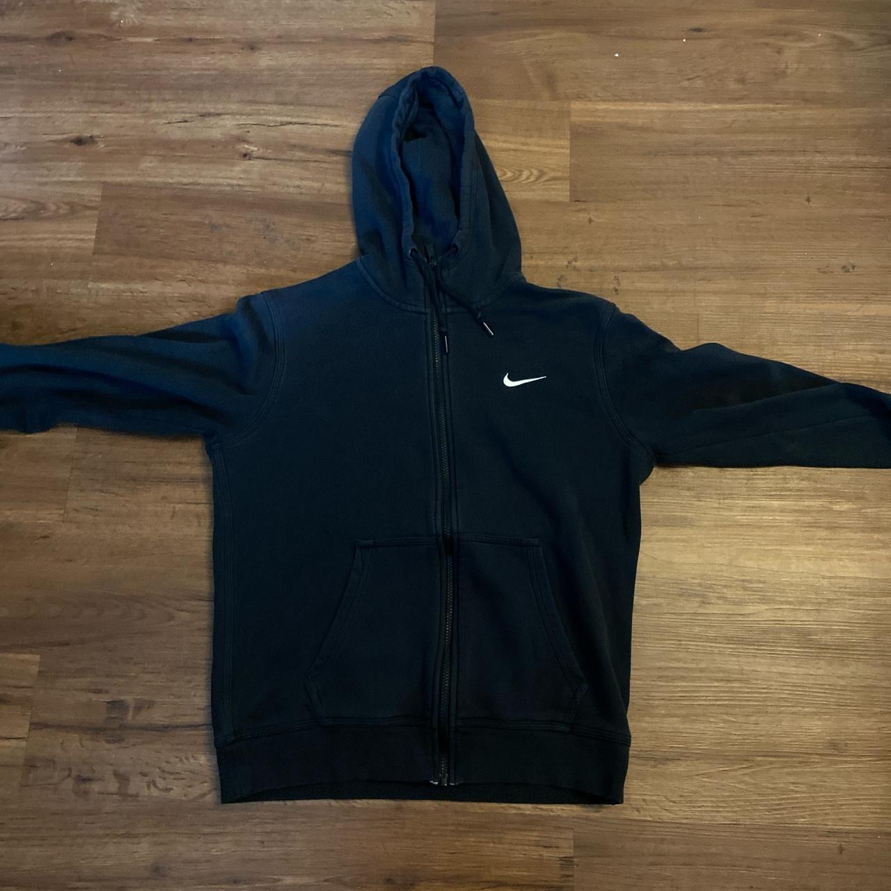 Men’s black washed Nike zip up hoodie. Vintage.... - Depop