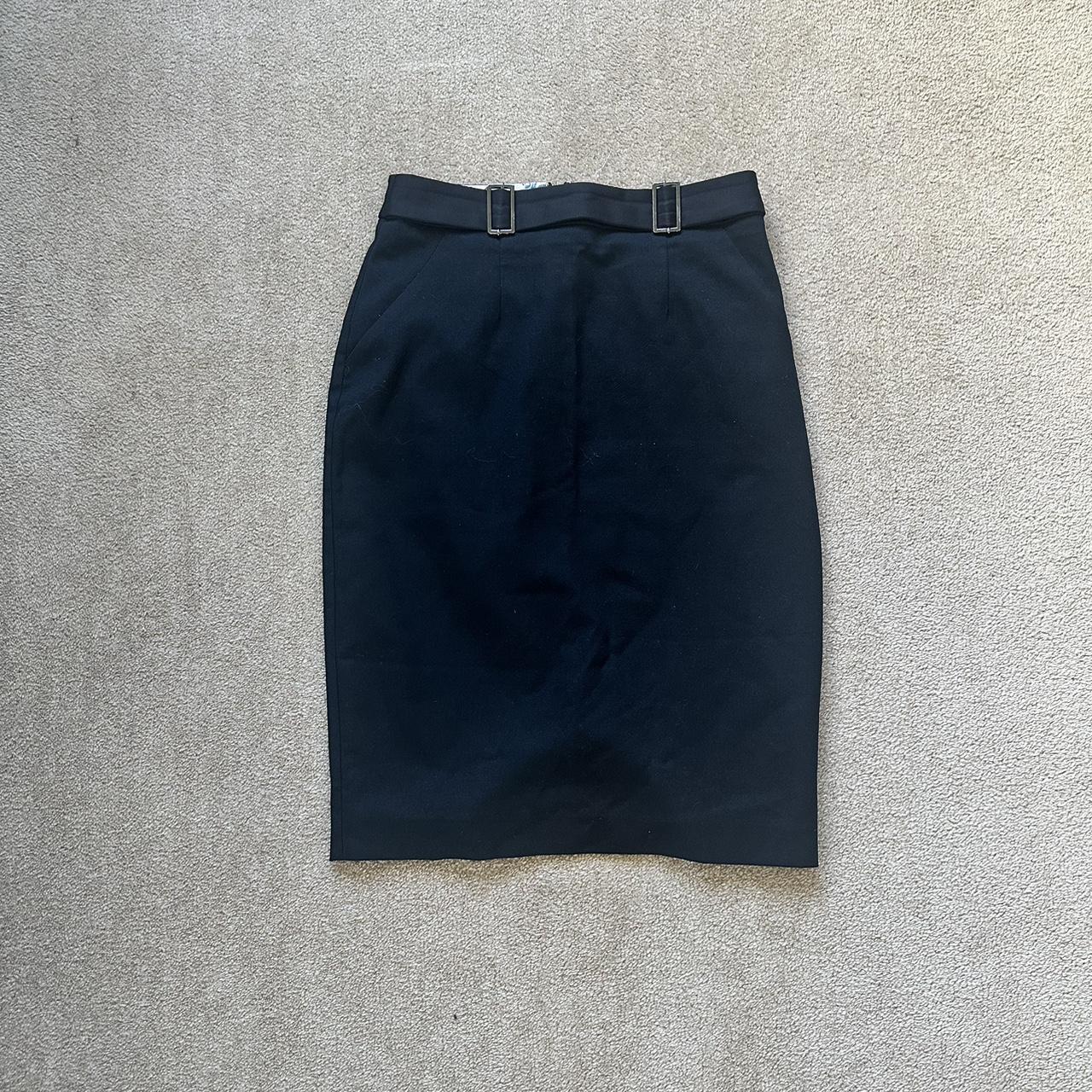 Portmans black pencil skirt. Zipper back. Faux... - Depop