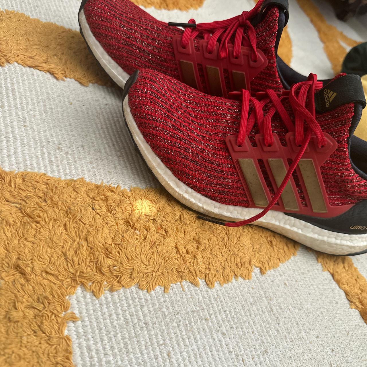 Adidas ultra boost red and gold best sale