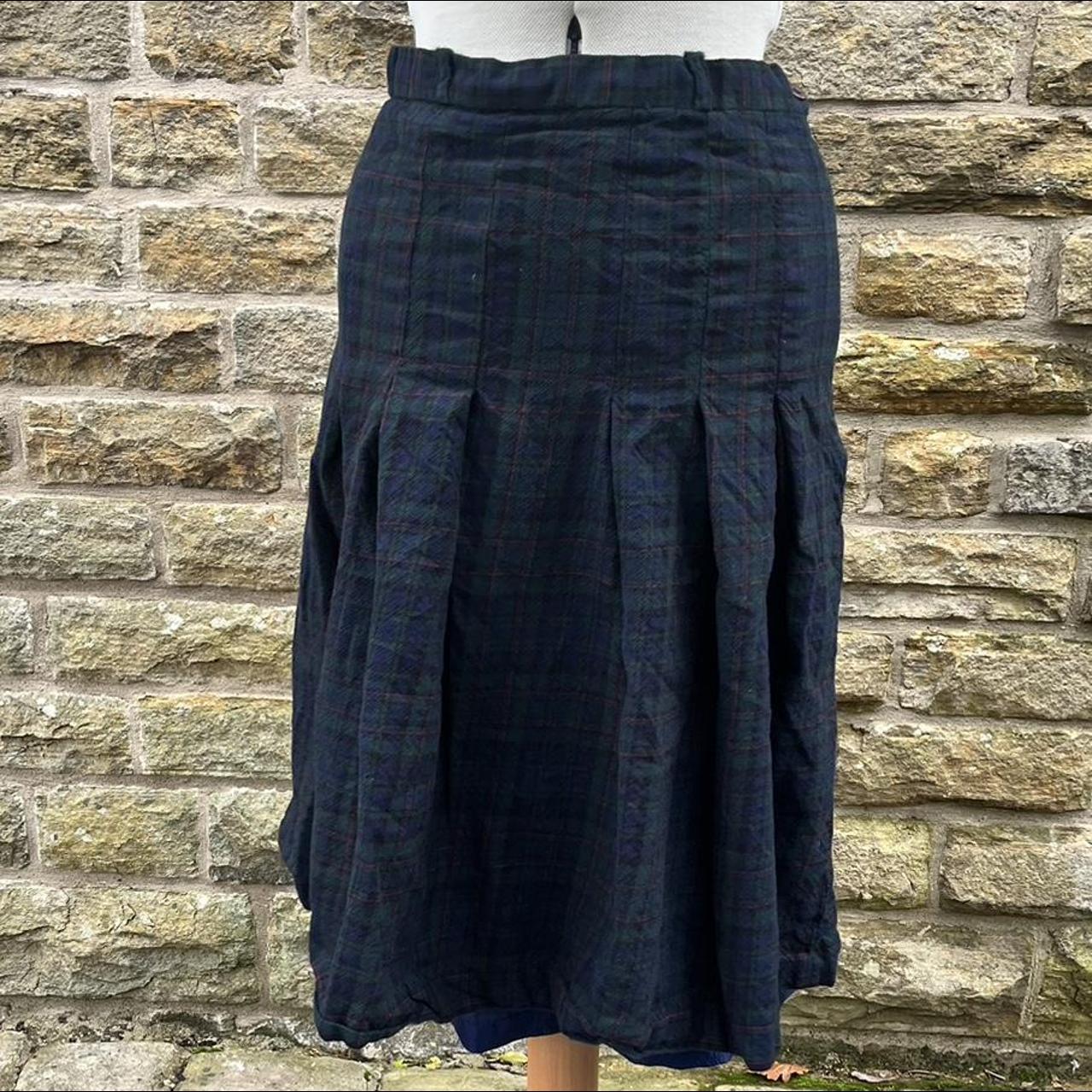 Navy blue/green/red pleated maxi skirt In... - Depop