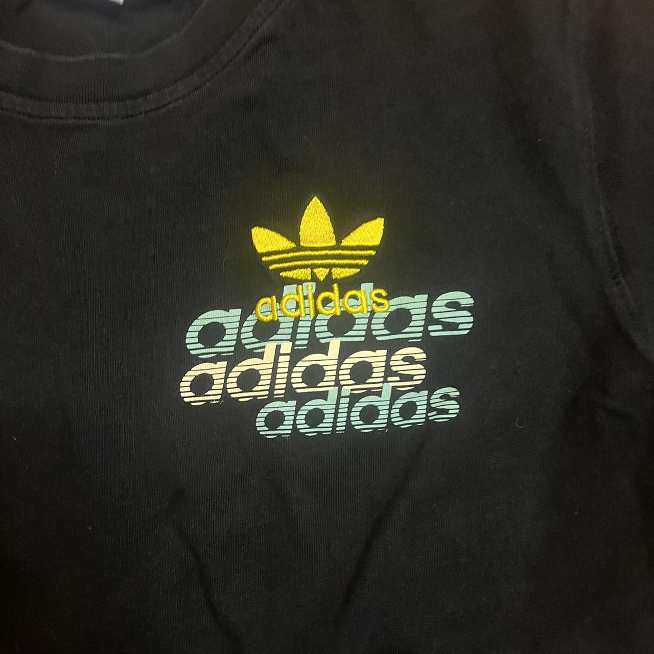 Black tshirt From adidas Logo on chest in... - Depop