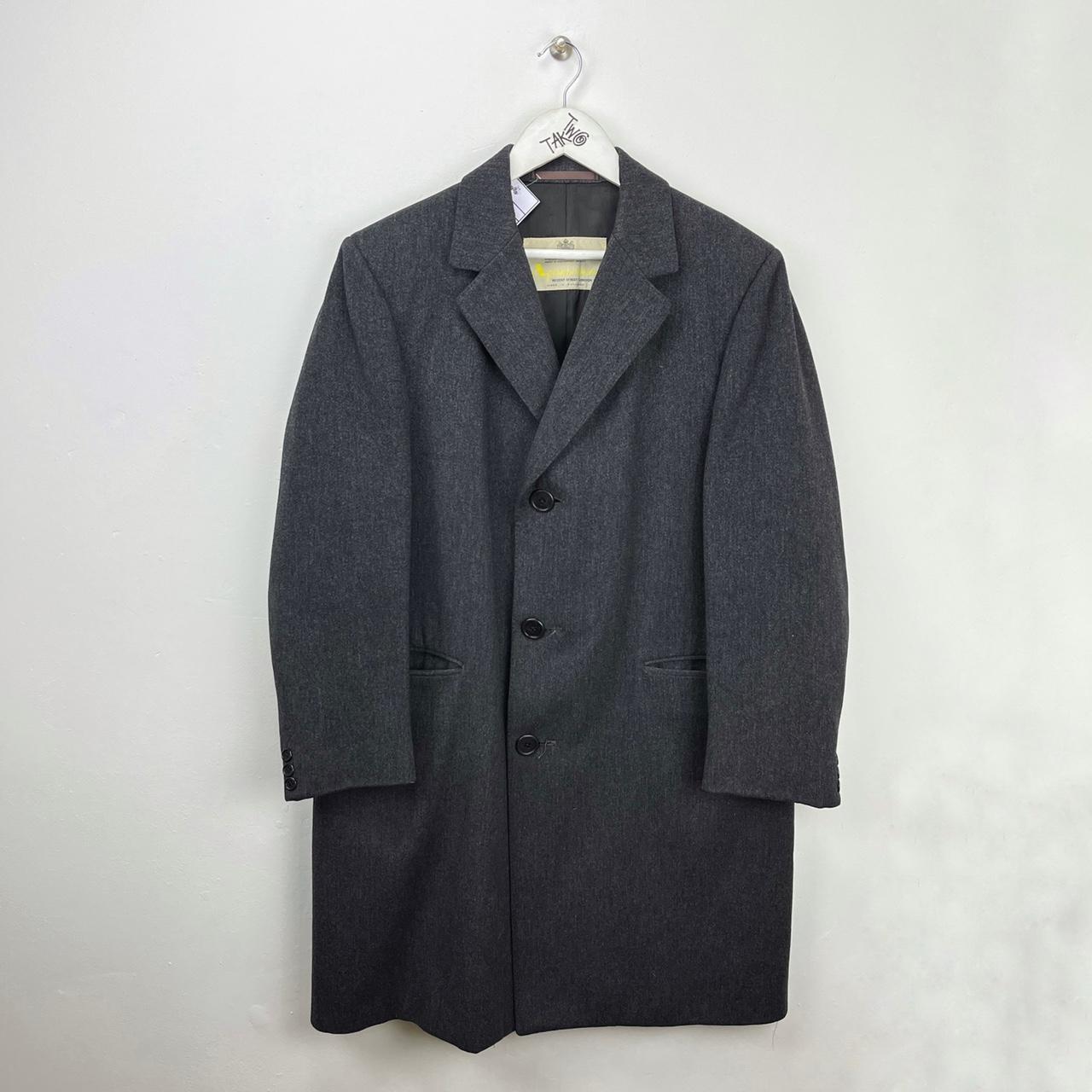 Vintage 90s Aquascutum Grey Pure Wool Trench Coat... - Depop