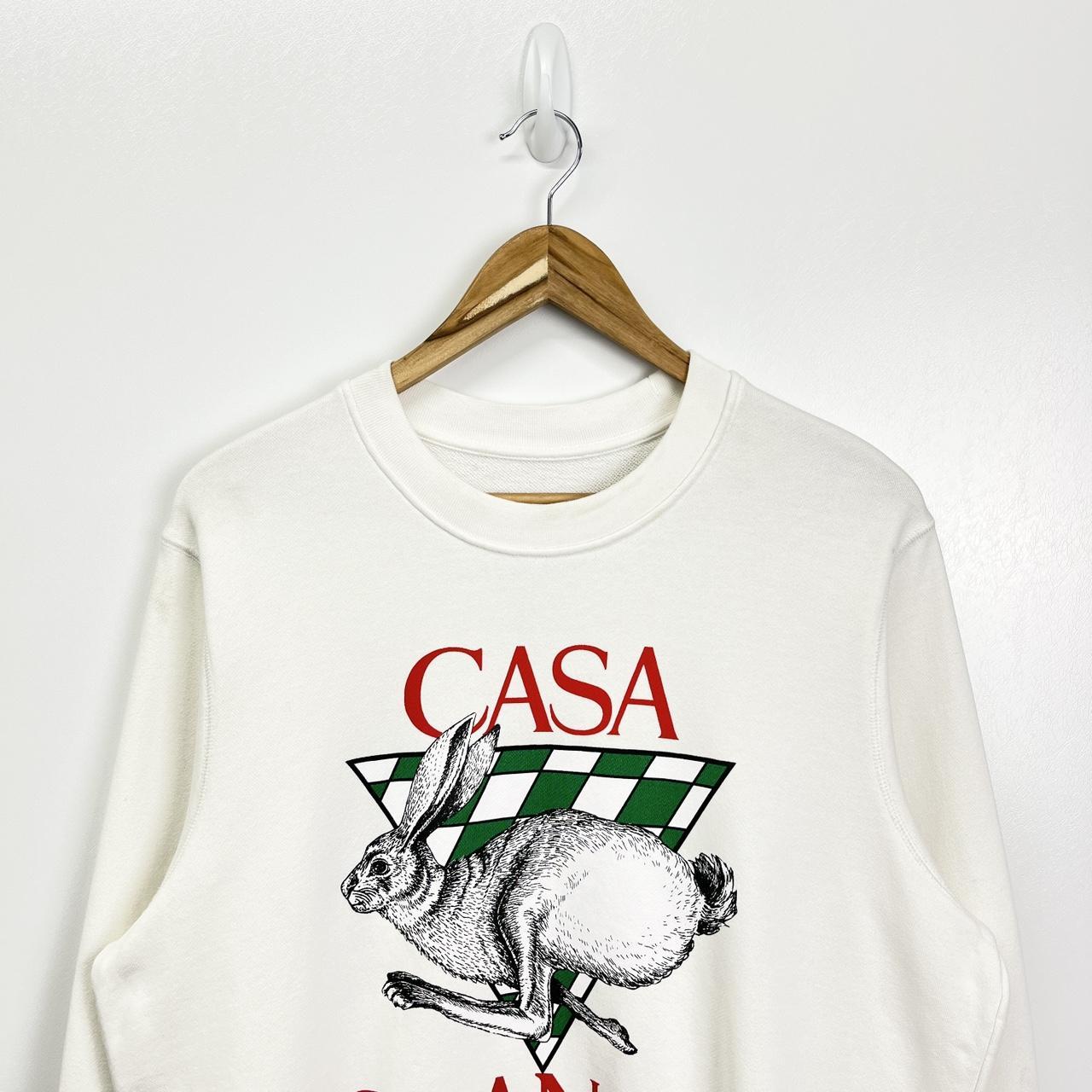 Casablanca White Graphic Spell Out Crewneck... - Depop