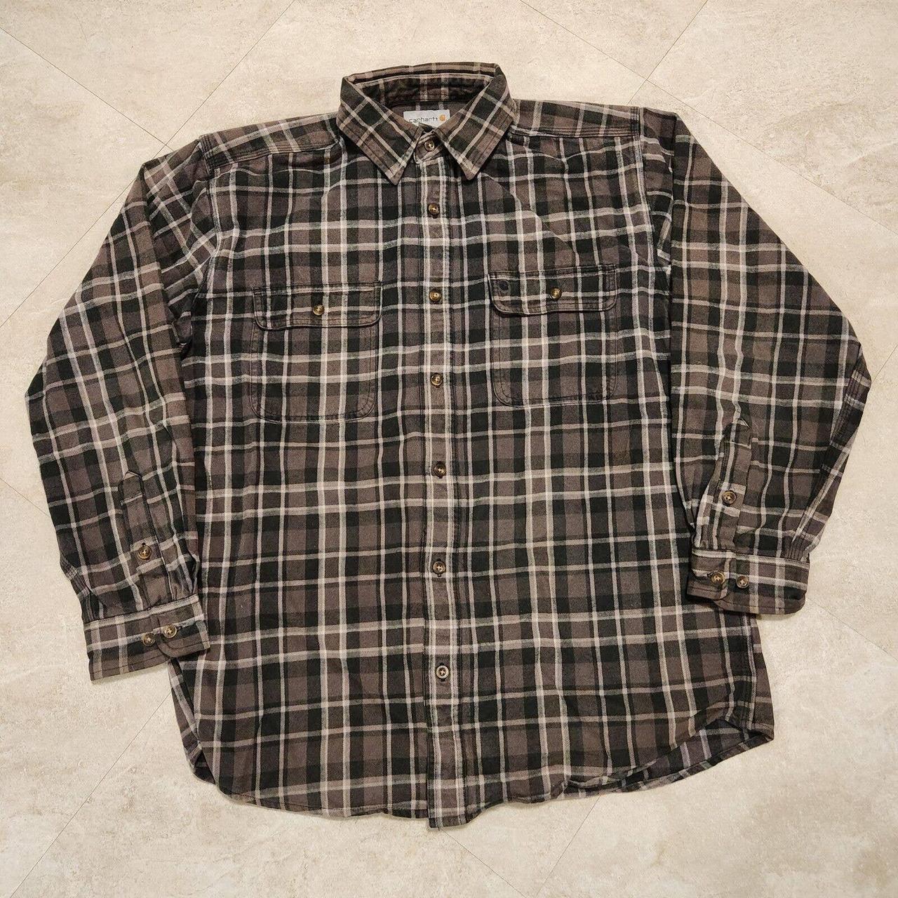 Selling Carhartt Flannel Long Sleeve Shirt Mens Size... - Depop