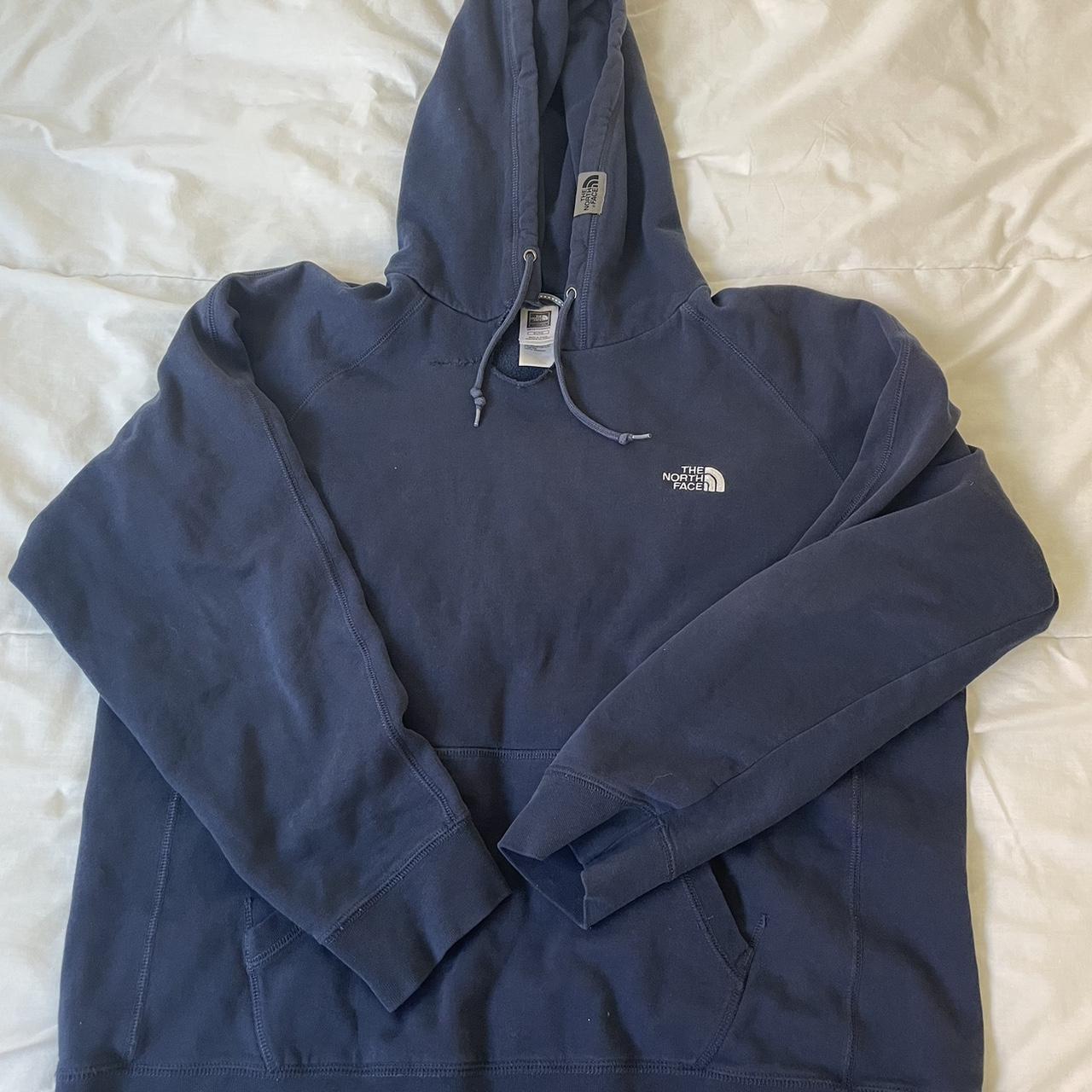 Blue north face hoodie XL Nearly perfect condition... - Depop