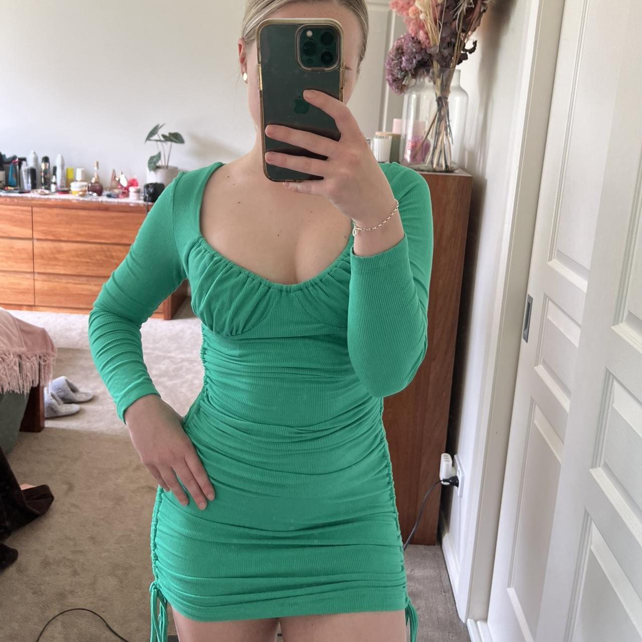 Princess Polly Women's Green Dress Depop