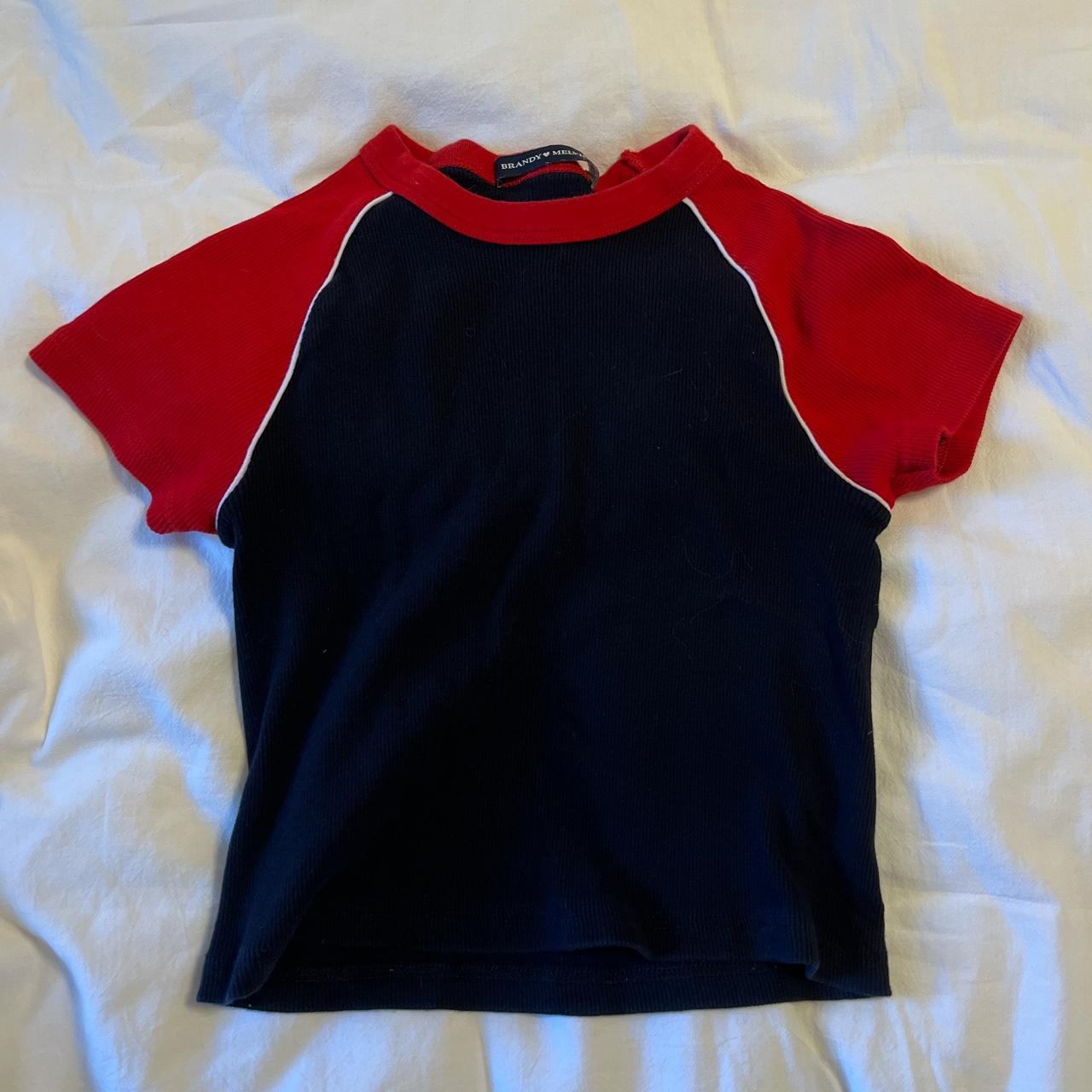 Brandy Melville/john Galt Navy And Red Bella Baby... - Depop