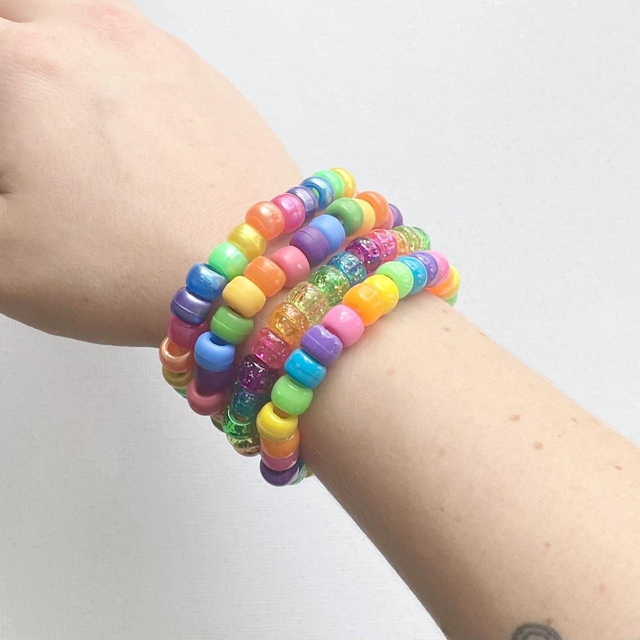 4 piece Rainbow Kandi bracelet set Set of four... - Depop