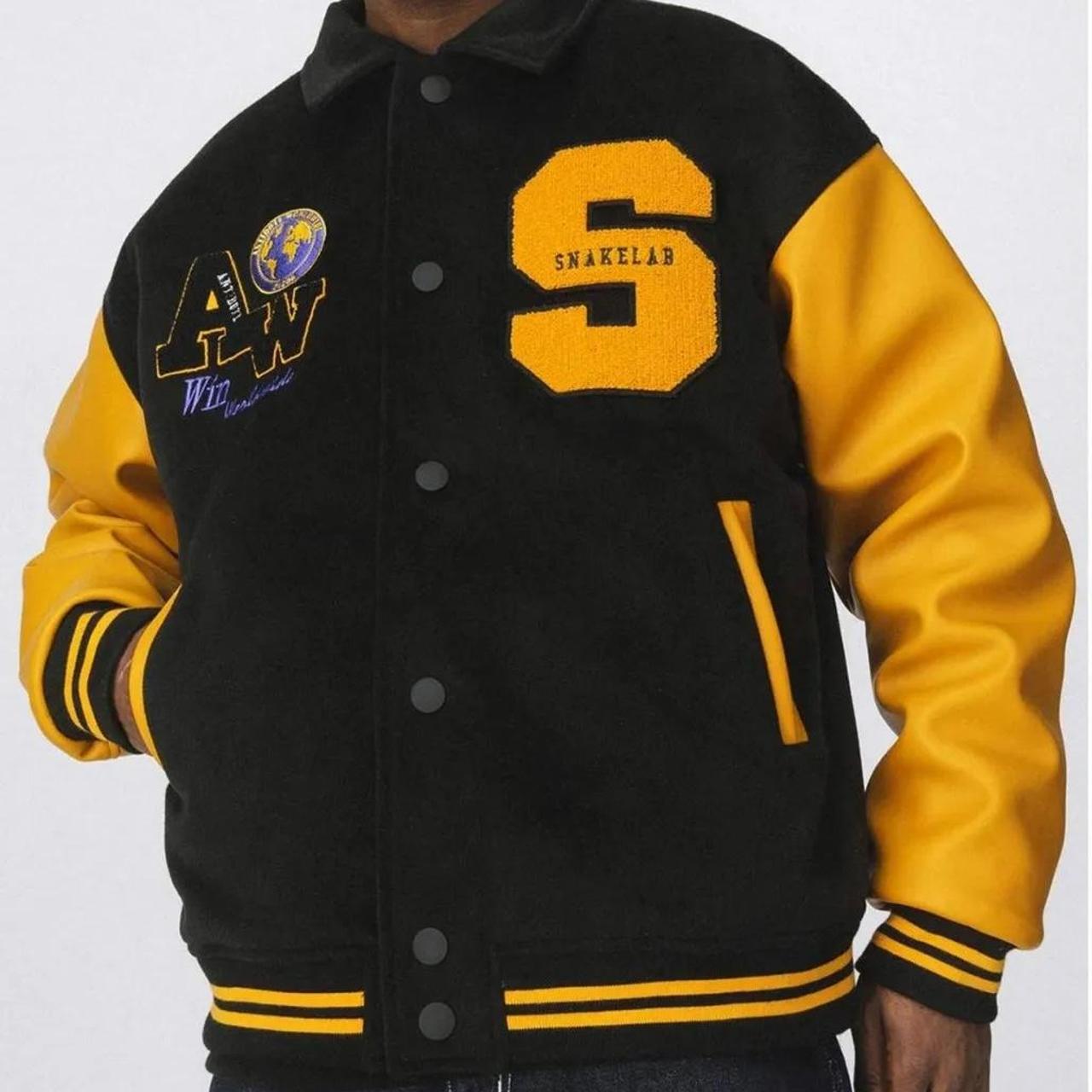 SNAKELAB varsity jacket . Leather sleeves. Wool... - Depop