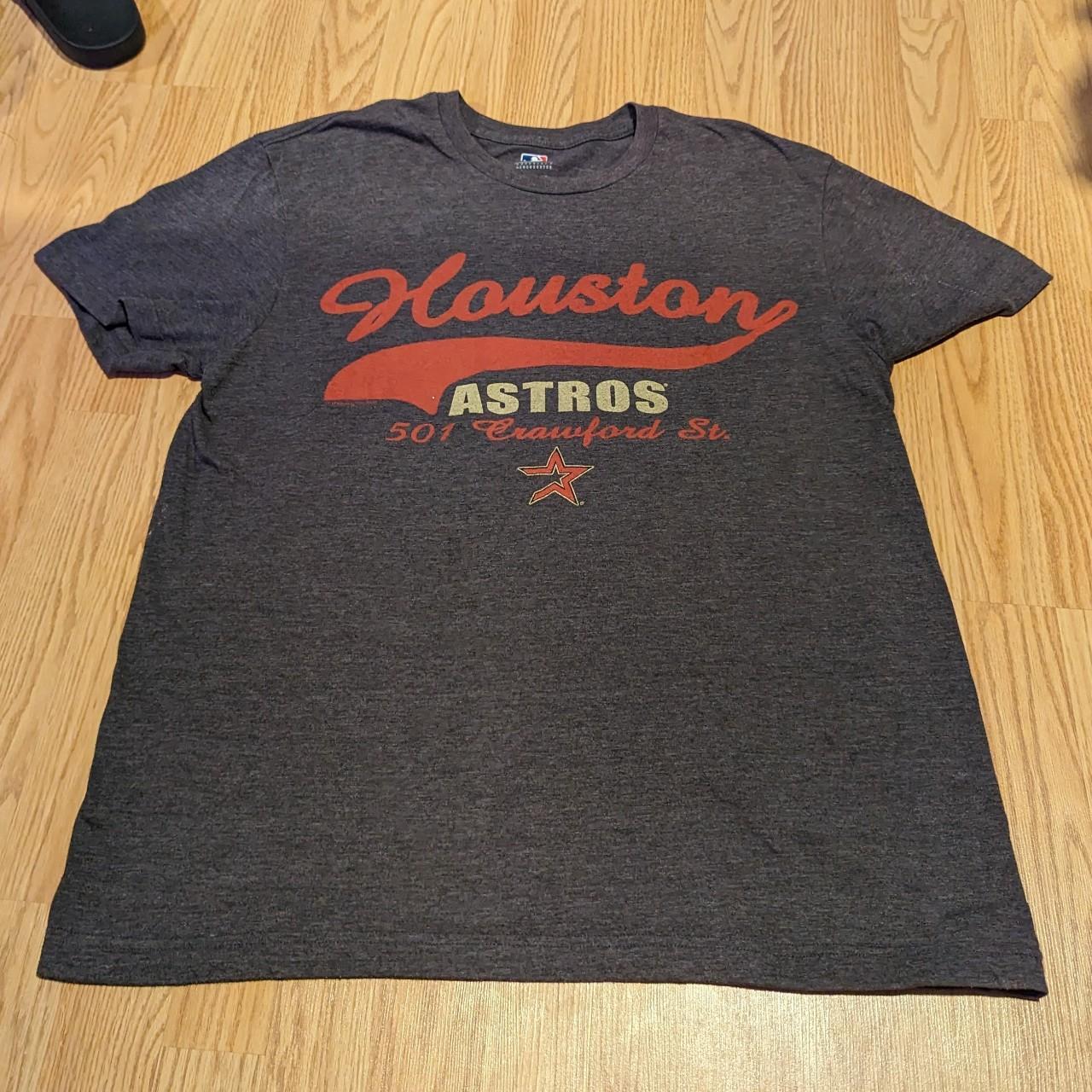 gray houston astros shirt - next day shipping - - Depop