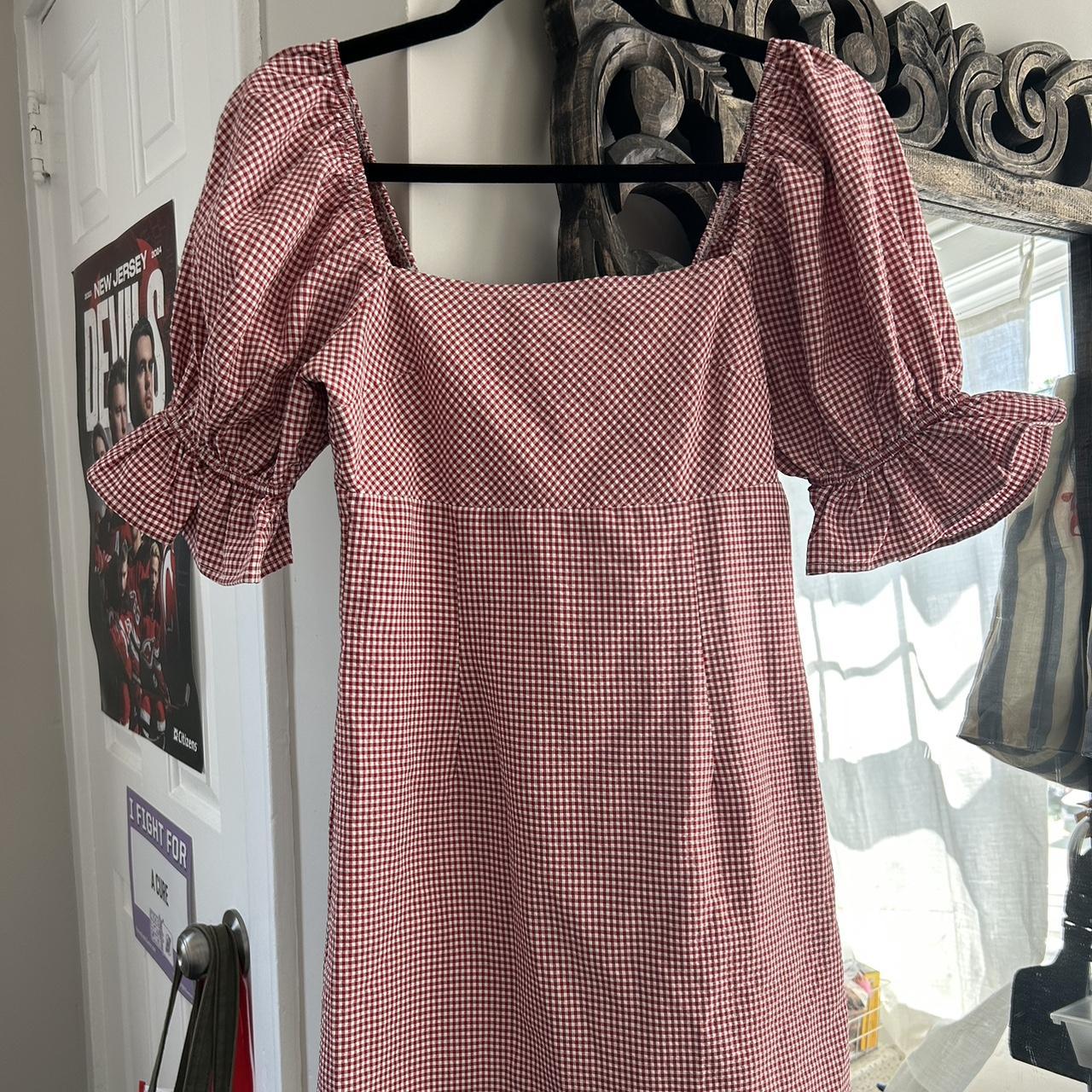 cute gingham babydoll dress *not zara* - xs - very... - Depop