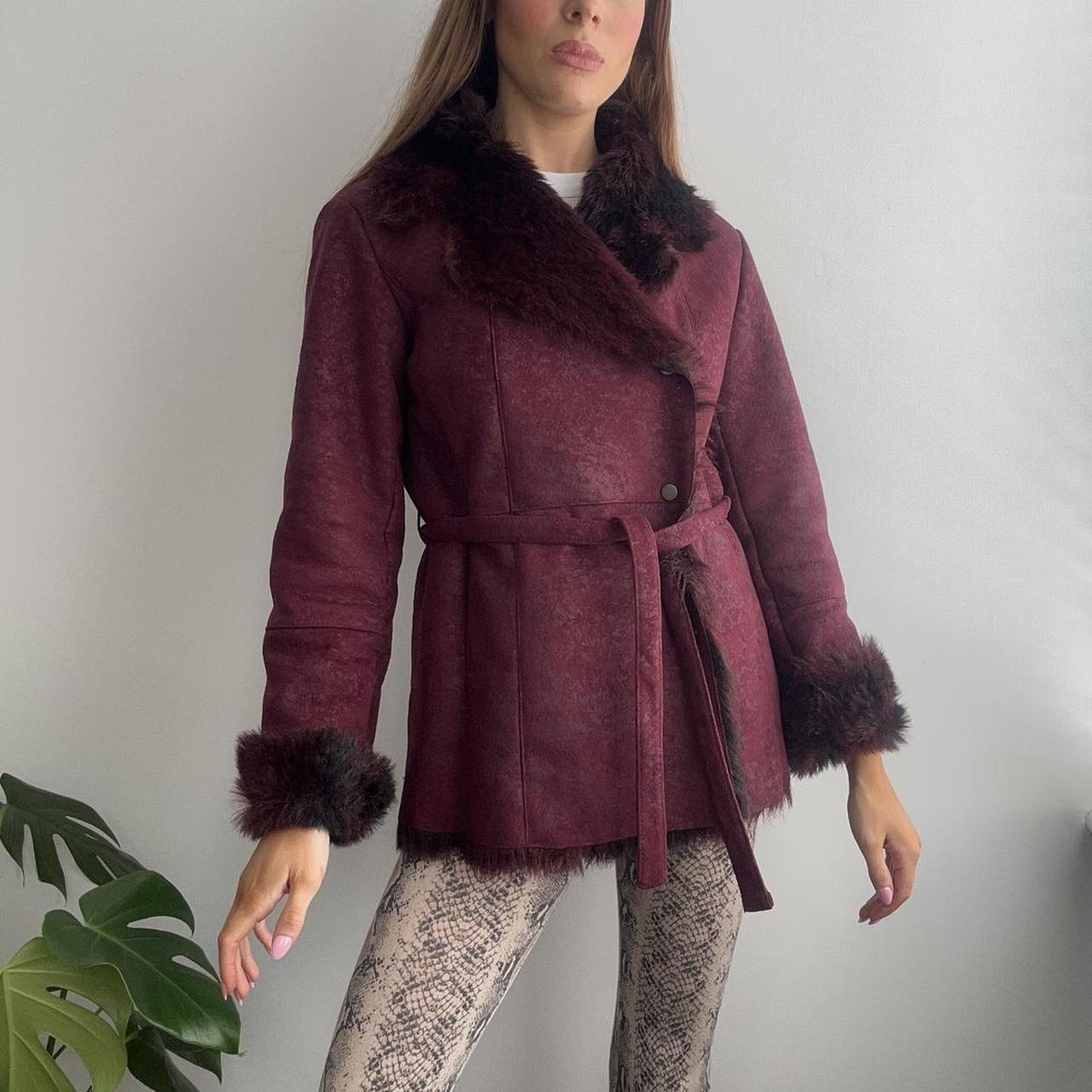 Burgundy faux suede jacket best sale