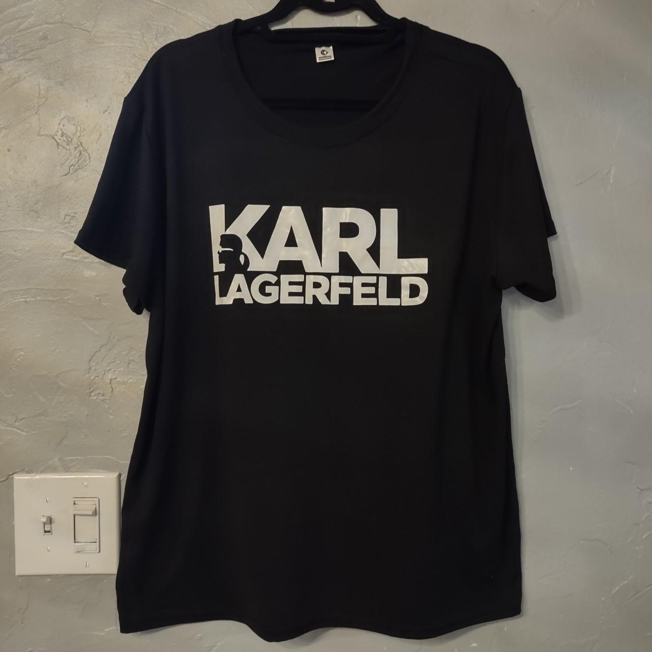 Karl Lagerfeld Women's Black and White Shirt | Depop