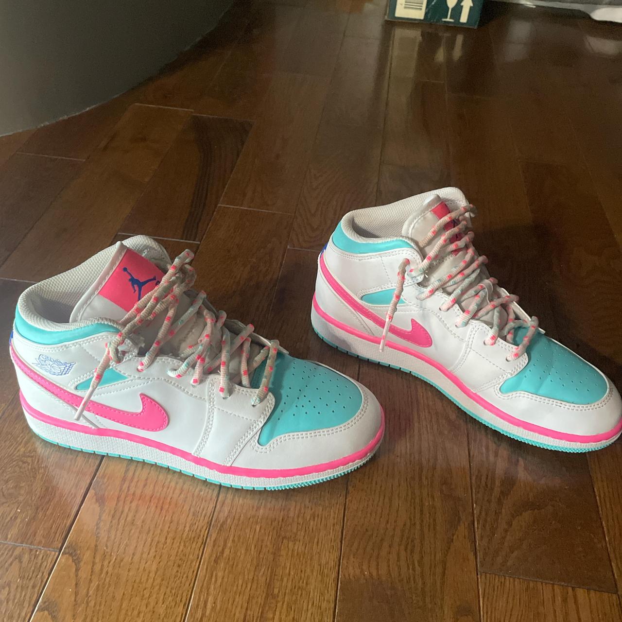 Nike Men Nike Air Jordans White Black Pink Green Jordan Nike Air