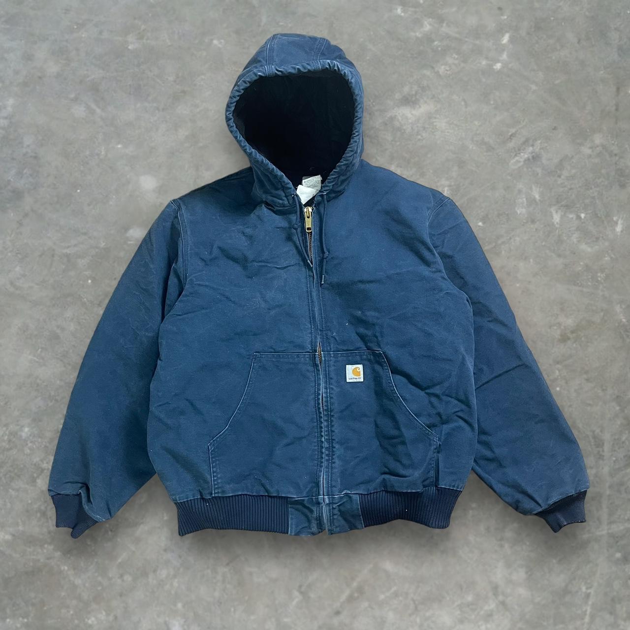 Vintage carhartt jacket navy size xl j140 nvy Chore... - Depop