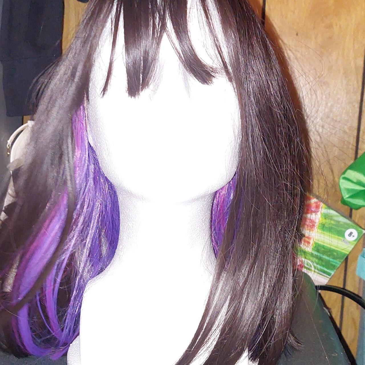 Black and Purple Youvimi Wig I didn't really like... - Depop